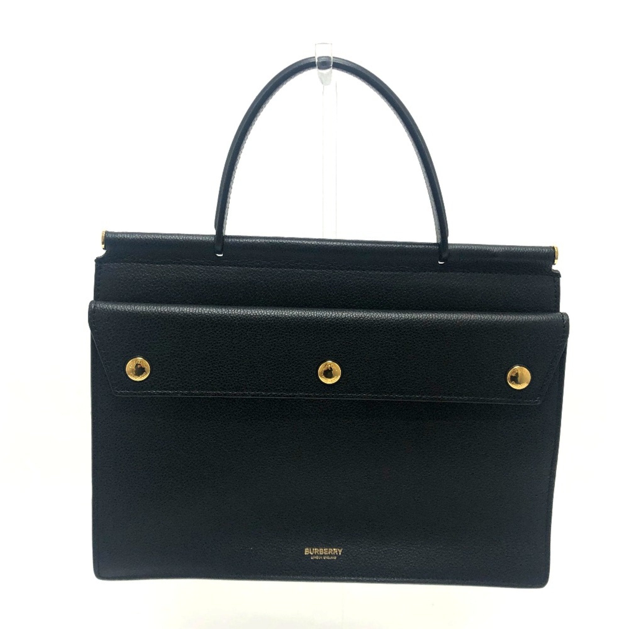 Burberry Black Leather Handbag (Pre-Owned)