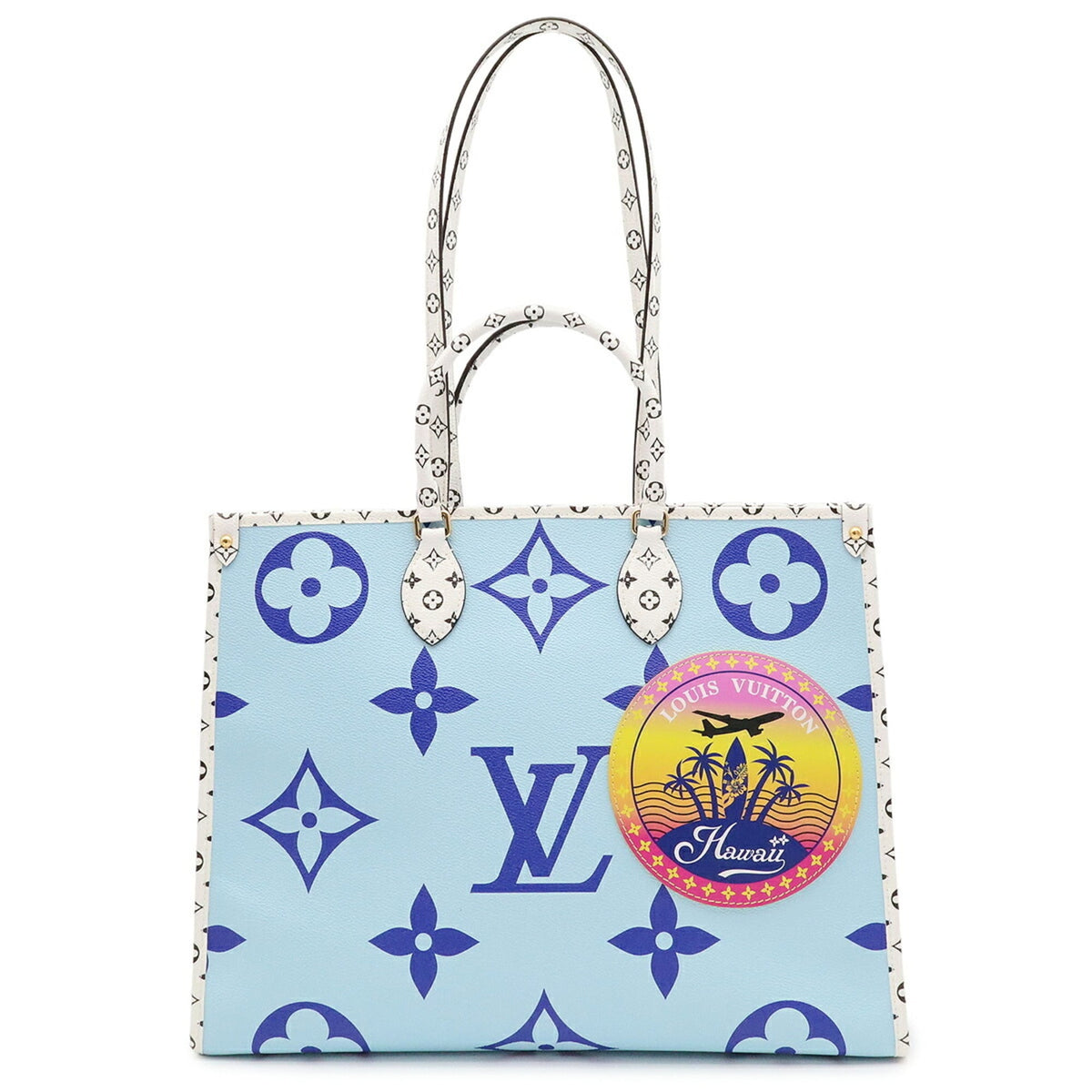 Louis Vuitton Blue Multi-Color Monogram Canvas Monogram Reverse Canvas Shoulder Bag Tote Bag (Pre-Owned)