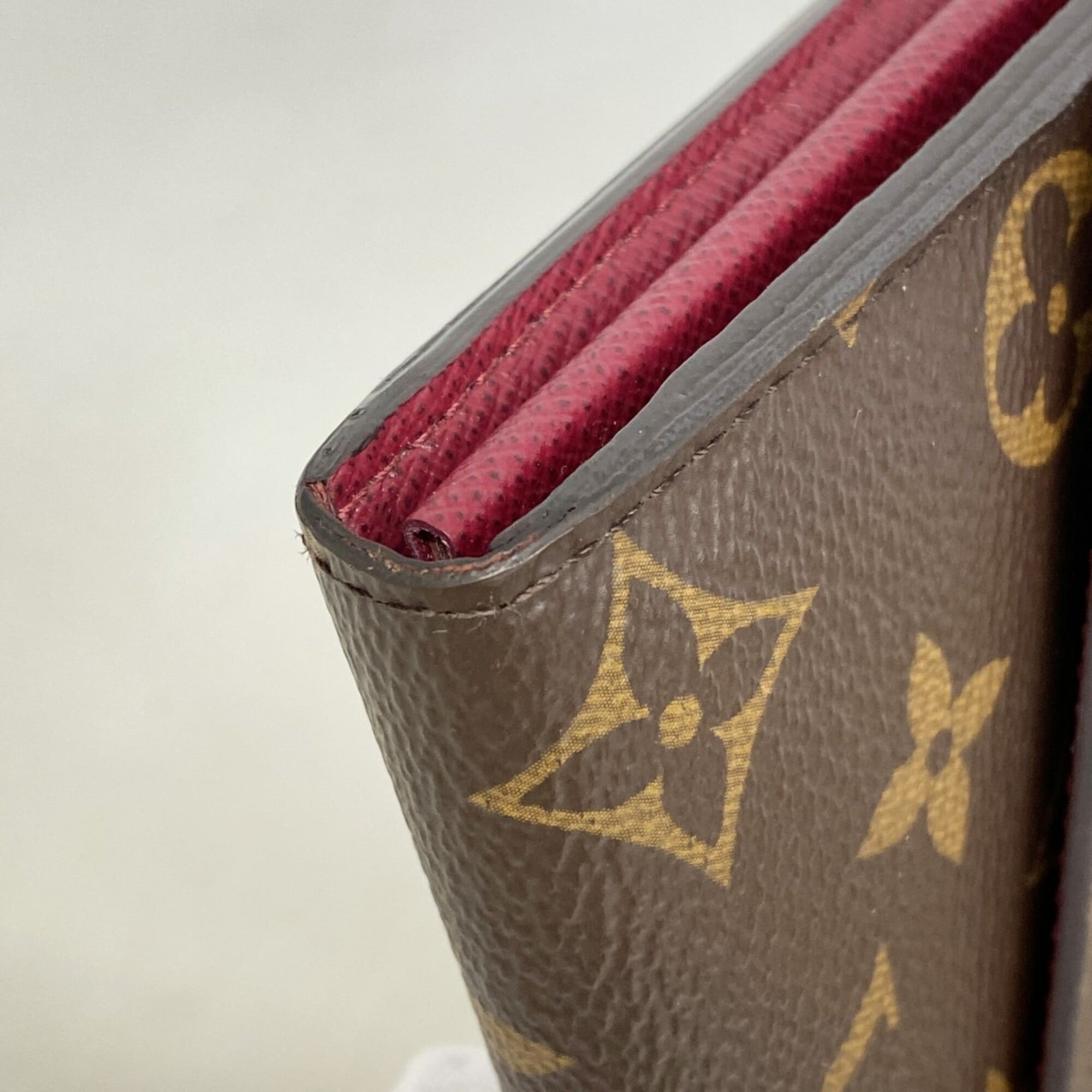 Louis Vuitton Brown Fuchsia Long Wallet (Bi-Fold) (Pre-Owned)
