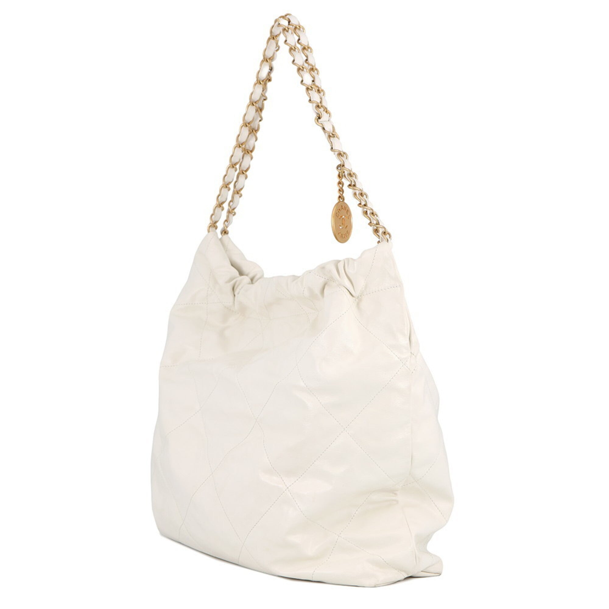 Chanel White Leather Handbag Shoulder Bag (Pre-Owned)