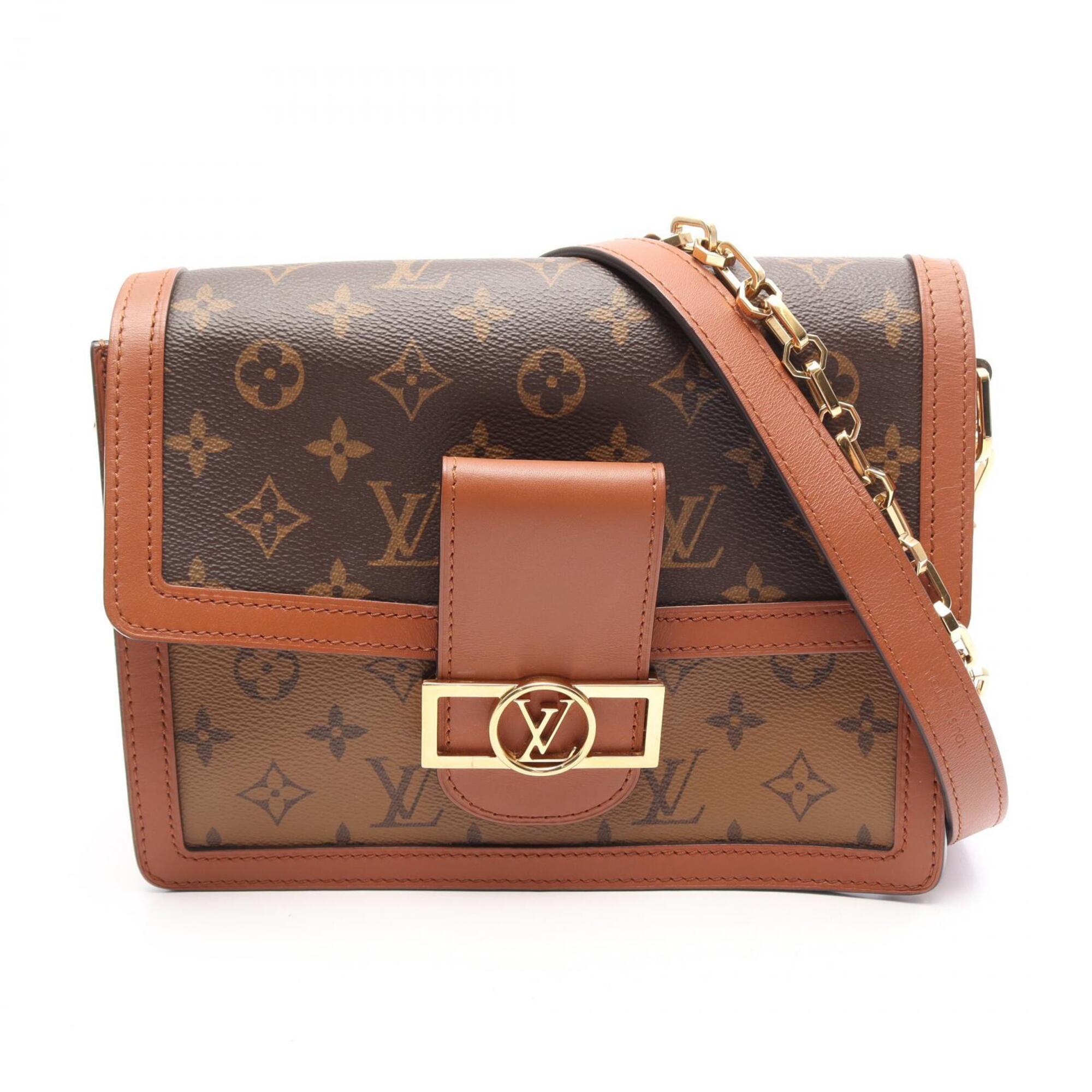 Louis Vuitton Beige Brown Monogram Reverse Coated Canvas Leather Handbag Shoulder Bag (Pre-Owned)