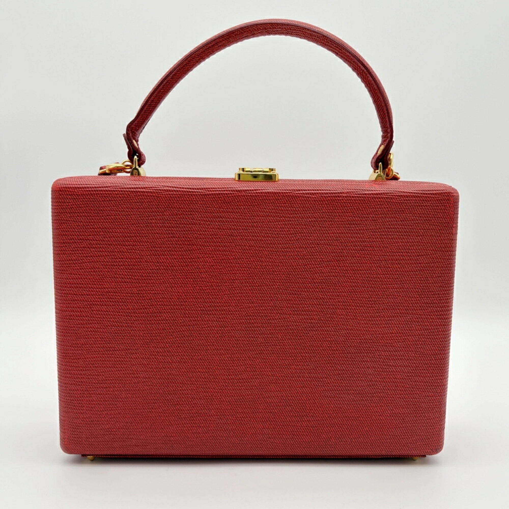 Fendi Red Color Leather Shoulder Bag (Pre-Owned)