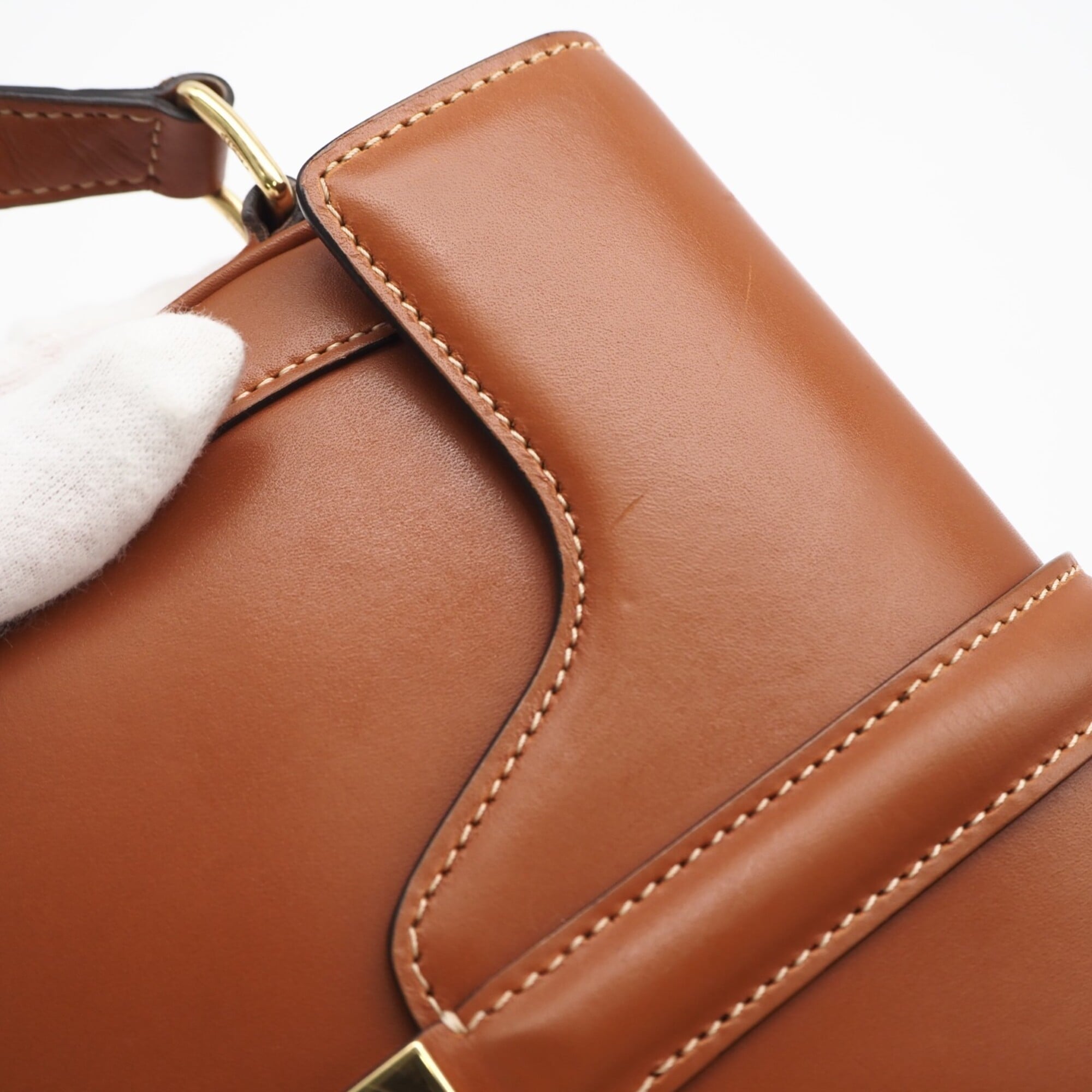 Celine Brown Leather Shoulder Bag (Pre-Owned)