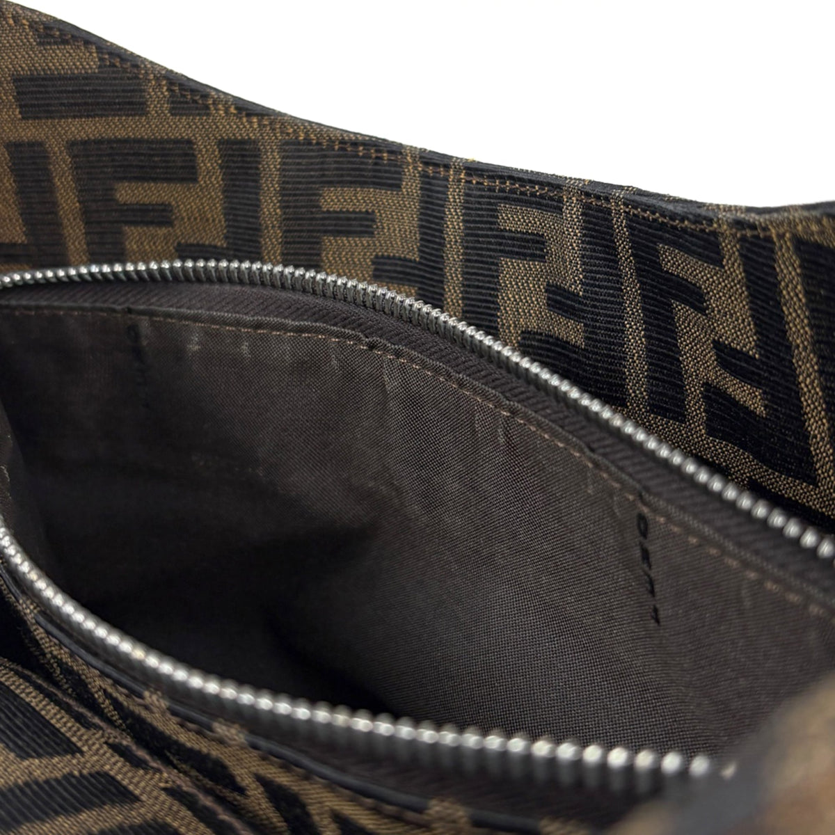 Fendi Brown Canvas Leather Shoulder Bag (Pre-Owned)