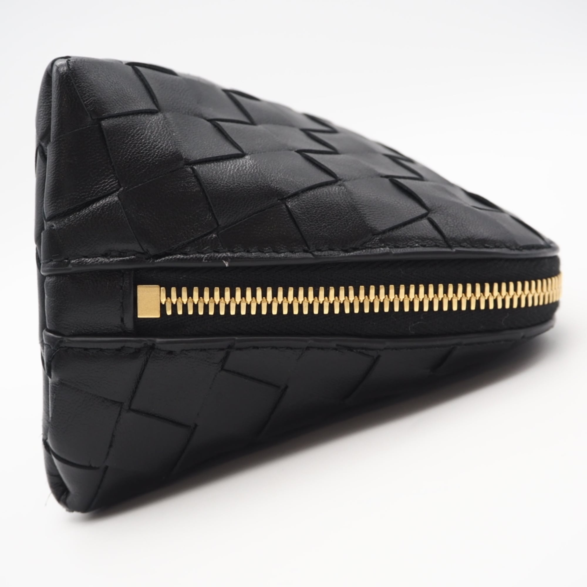 Bottega Veneta Black Intrecciato Leather Pouch (Pre-Owned)