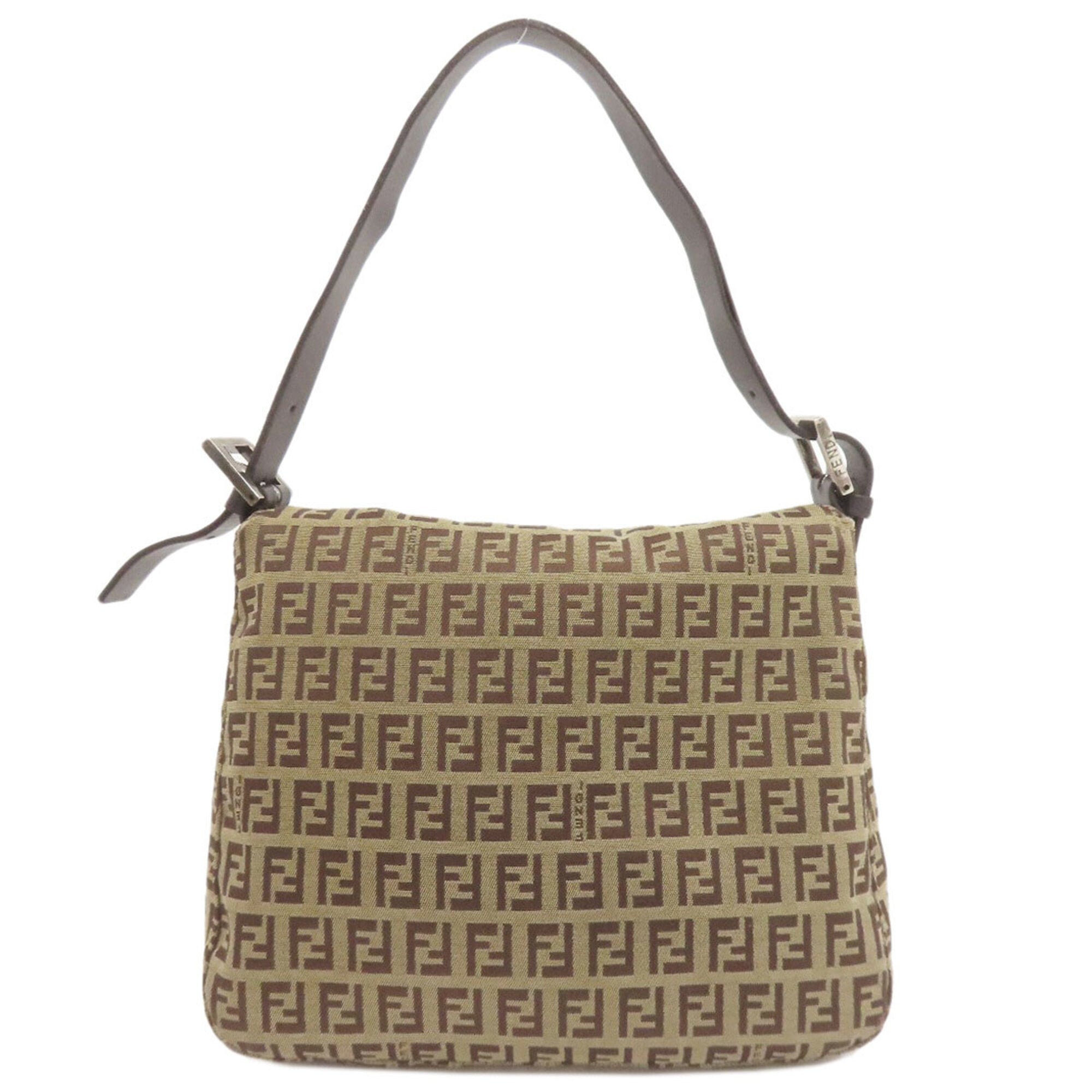 Fendi Zucchino Brown Canvas Handbag (Pre-Owned)
