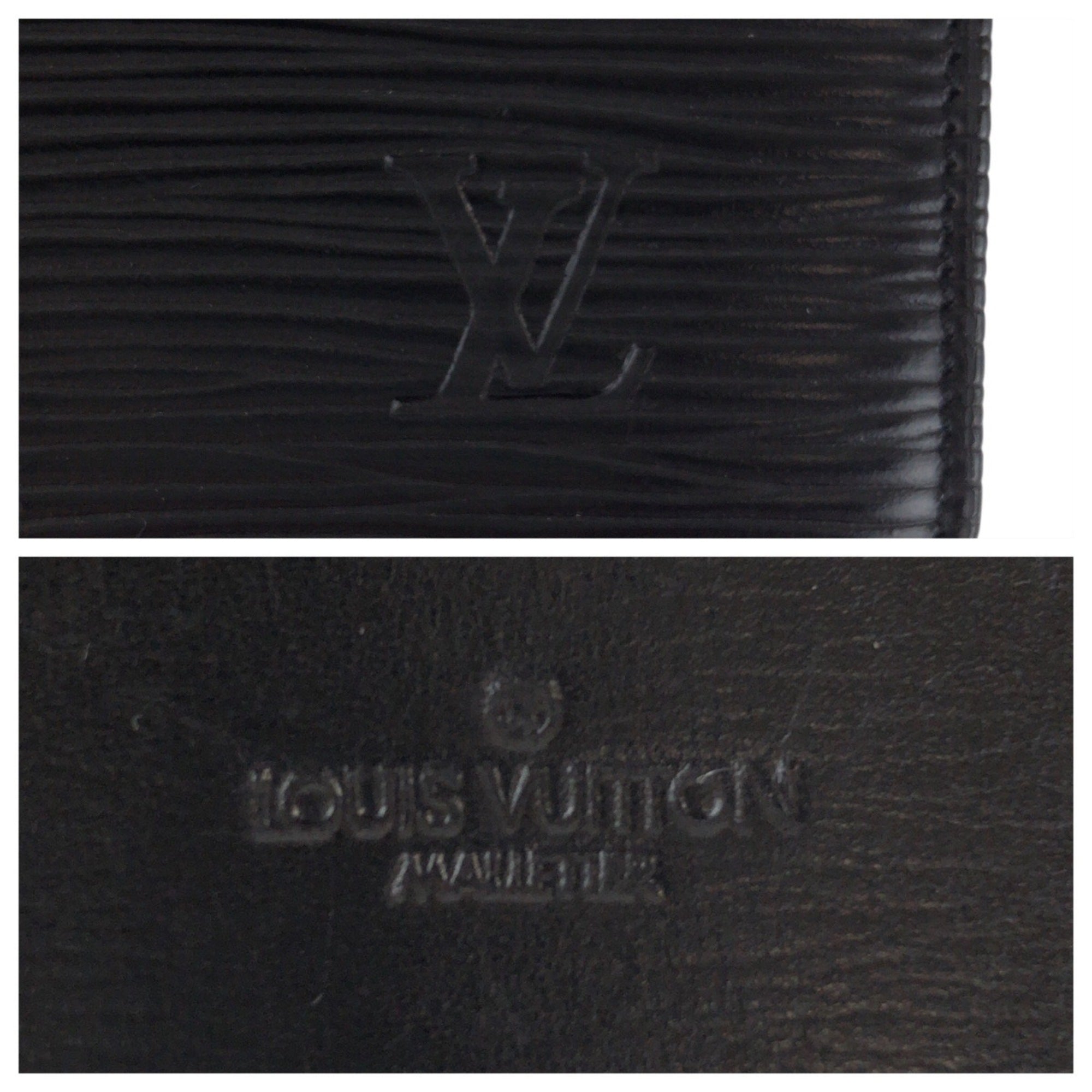 Louis Vuitton Black Leather Coin Purse/Coin Case (Pre-Owned)