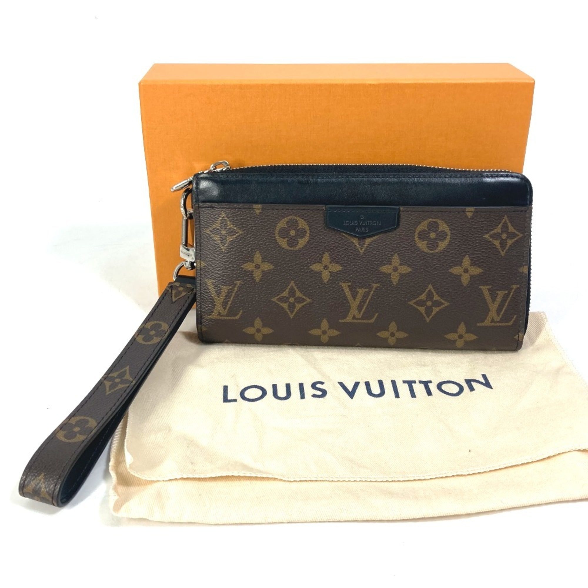 Louis Vuitton Monogram Macassar Black Brown Monogram Long Wallet (Bi-Fold) (Pre-Owned)