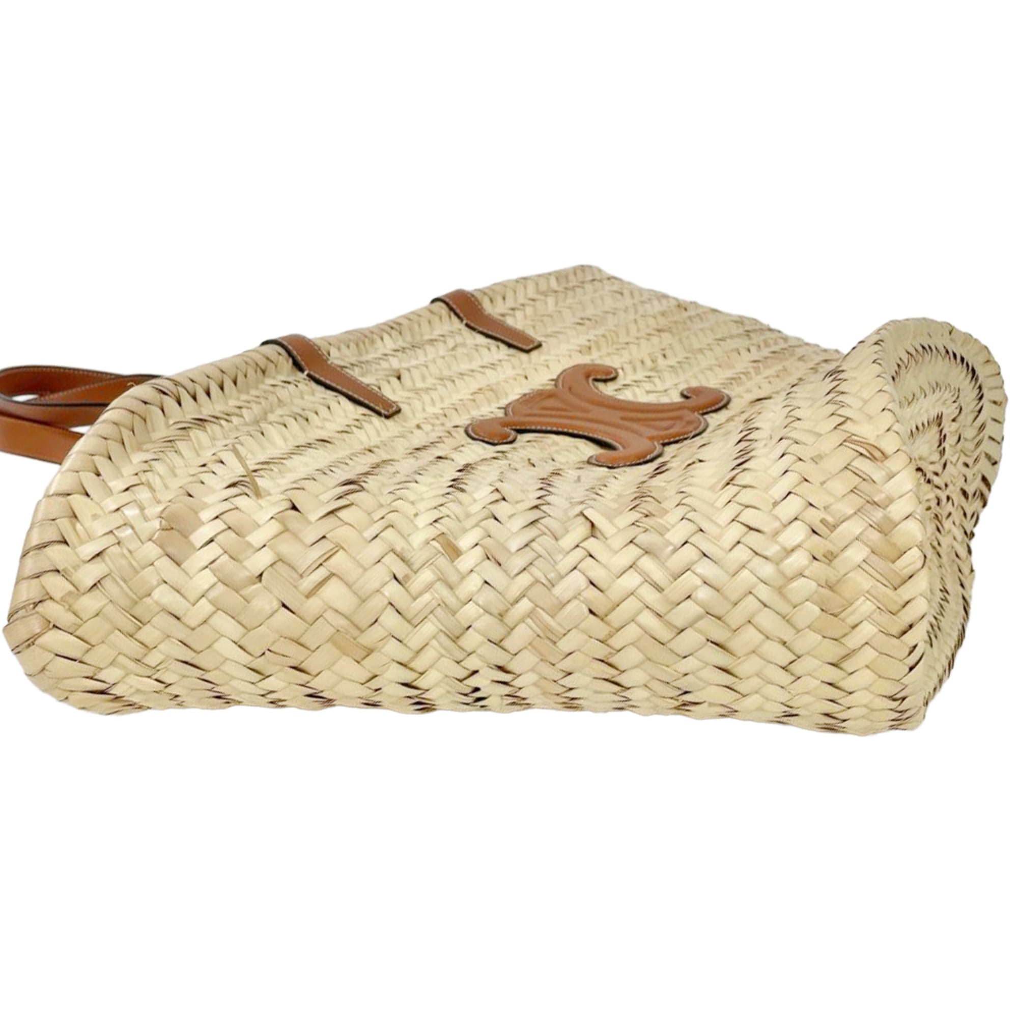 Celine Beige Raffia Leather Tote Bag (Pre-Owned)
