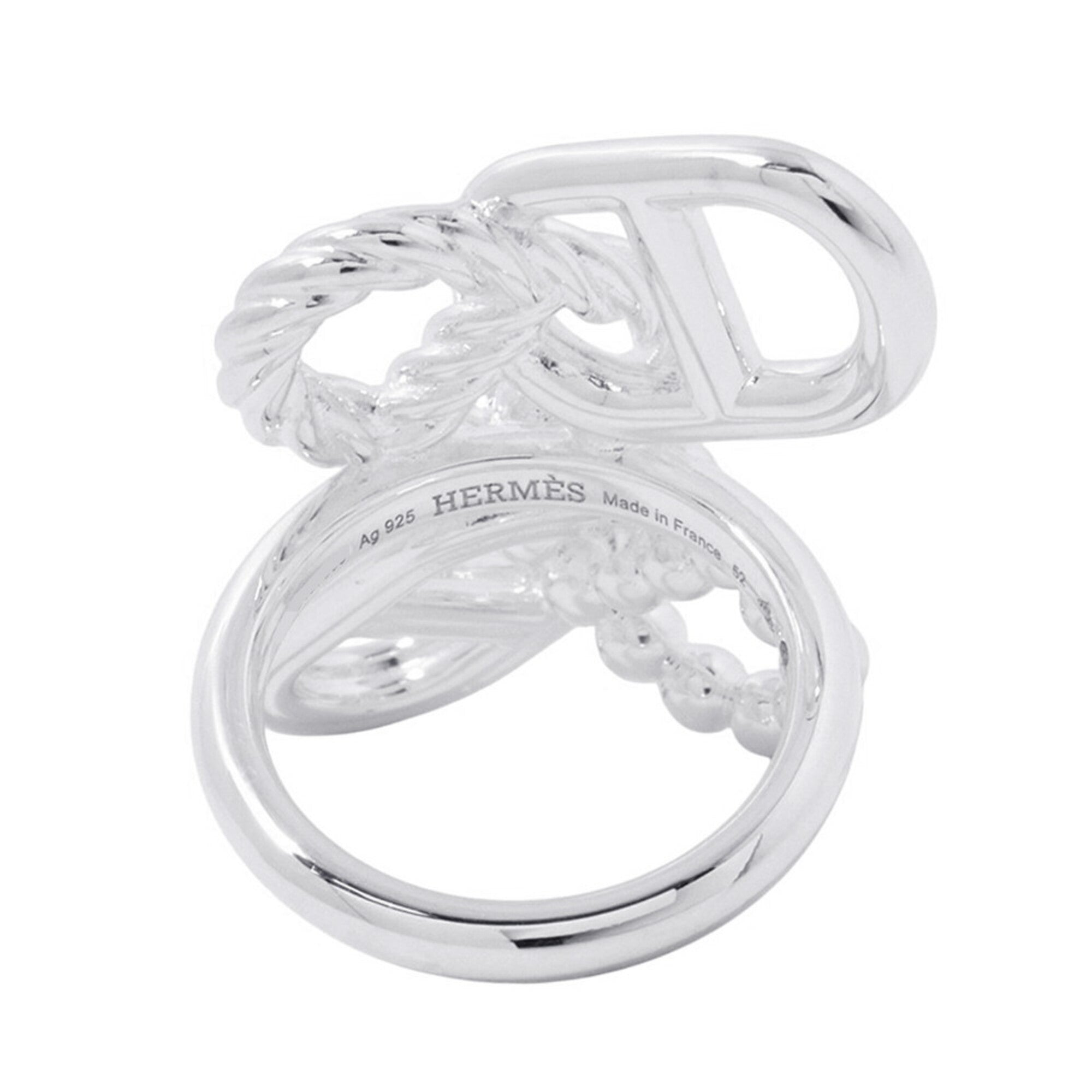 Hermes Silver 925 Band Ring (Pre-Owned)