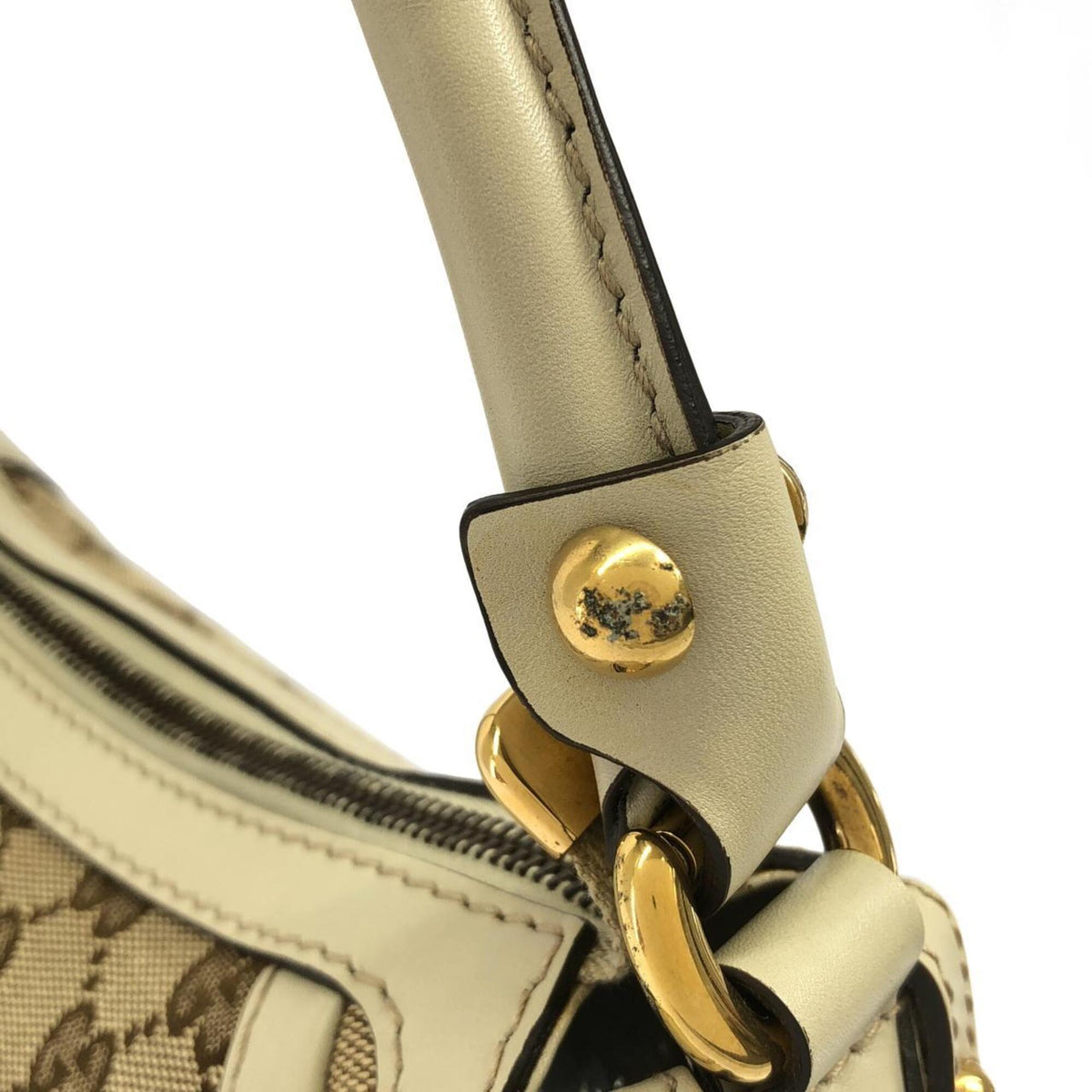 Gucci Beige Ivory Gg Canvas Shoulder Bag (Pre-Owned)