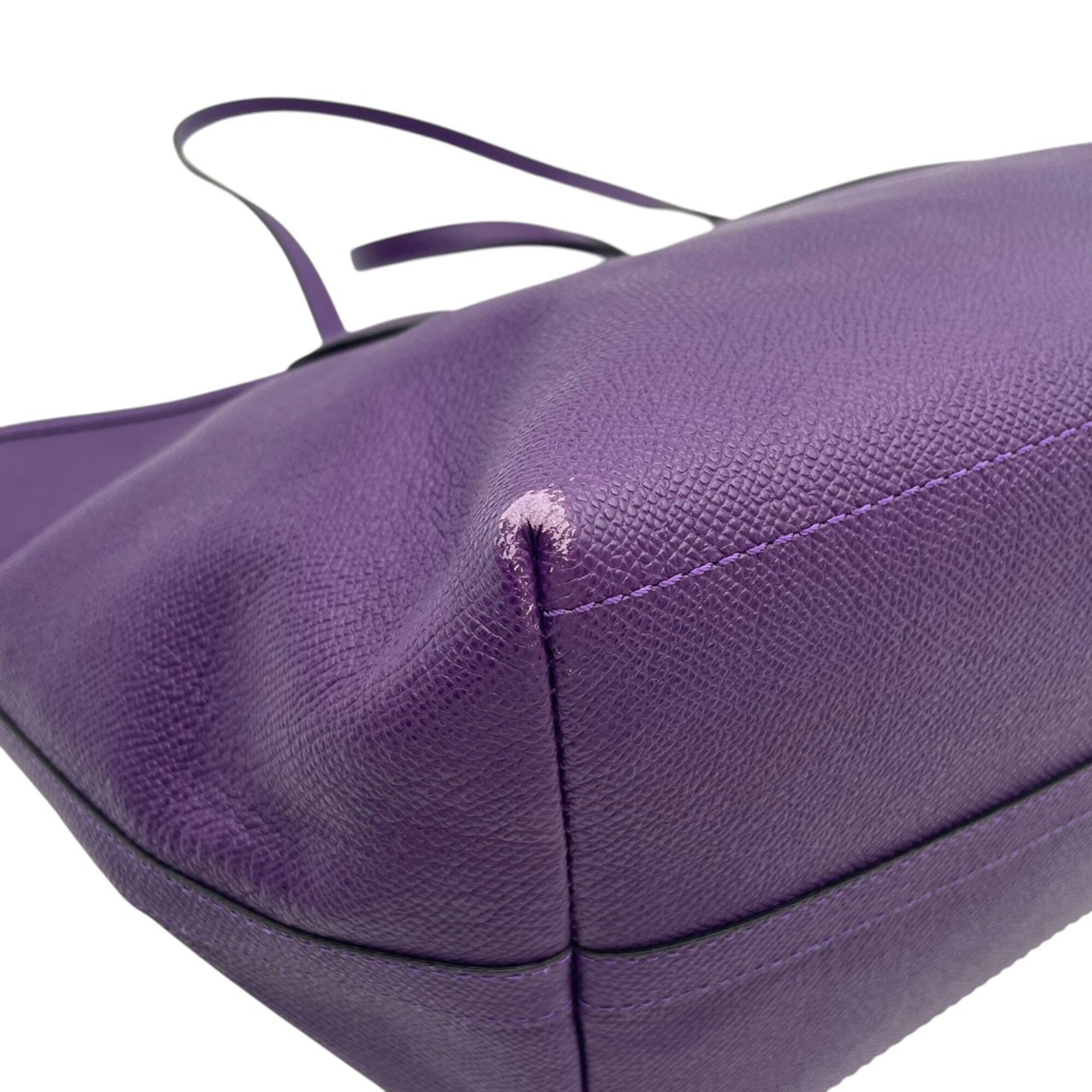 Coach Purple Leather Handbag Tote Bag (Pre-Owned)
