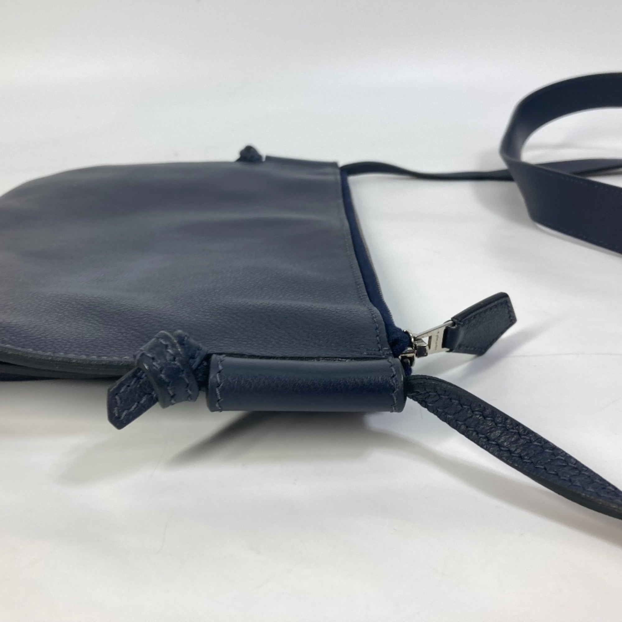 Hermes Blue Nuit Navy Leather Shoulder Bag (Pre-Owned)