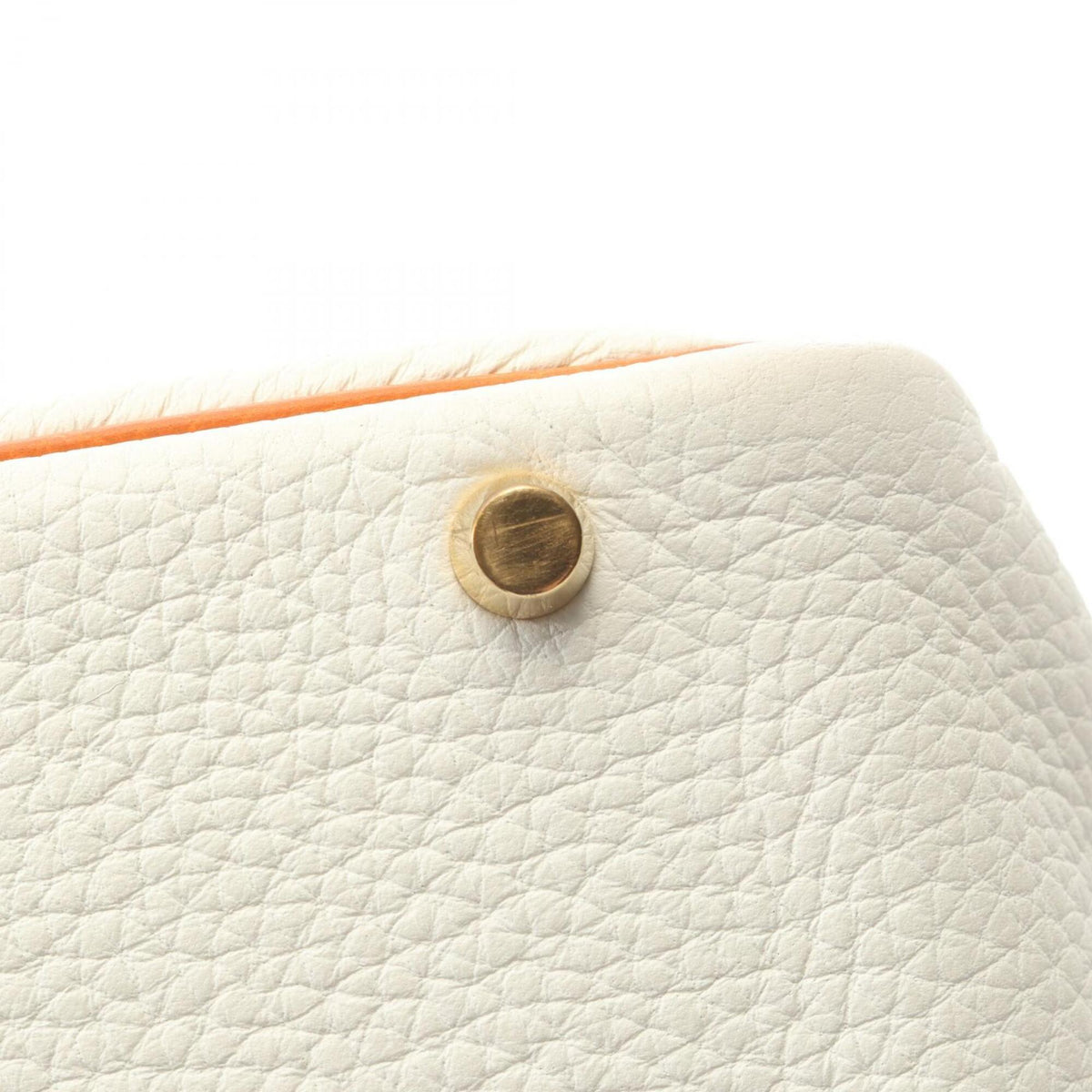 Hermes Orange Potiron White Taurillon Clemence Leather Leather Handbag (Pre-Owned)