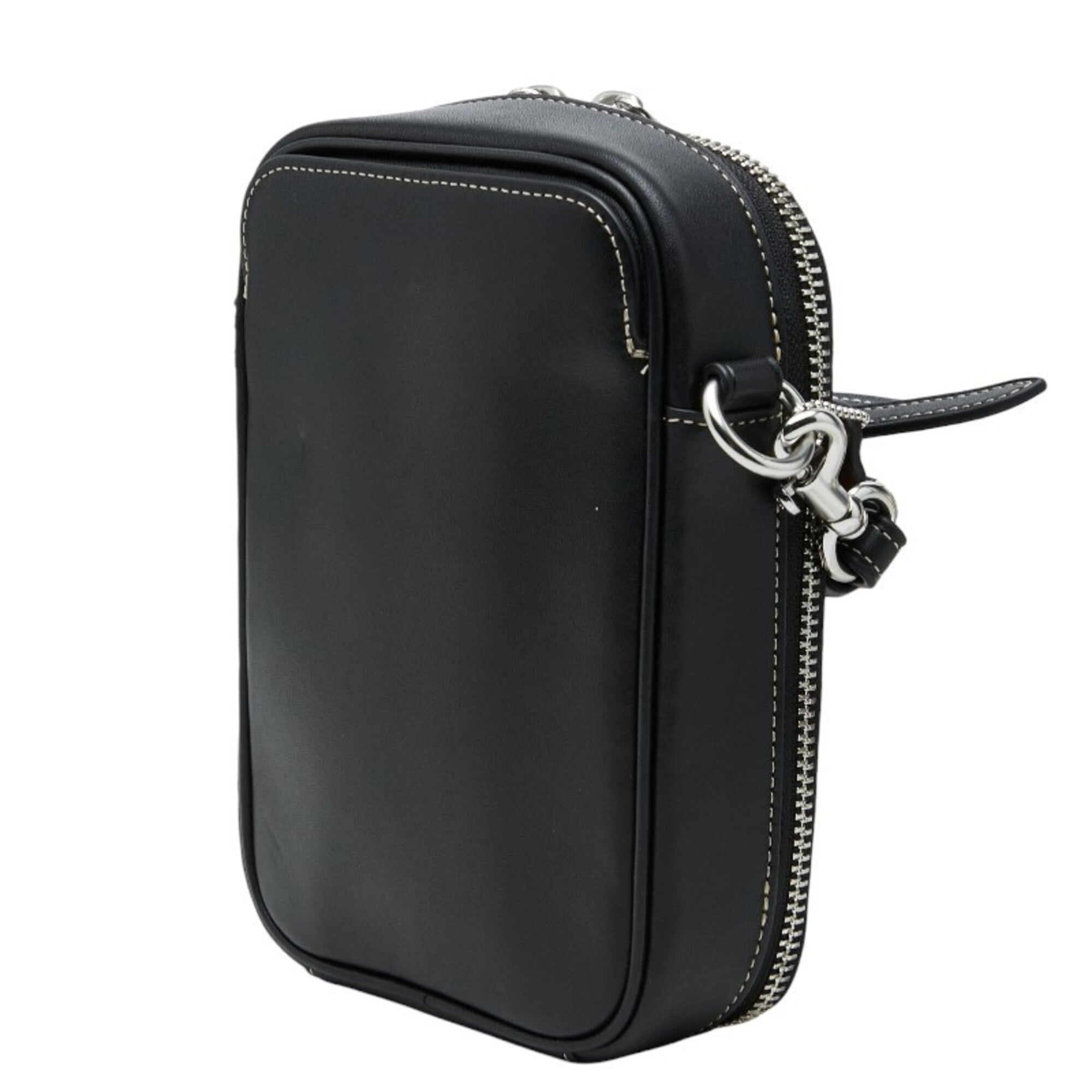 Coach Black White Leather Pvc Shoulder Bag (Pre-Owned)
