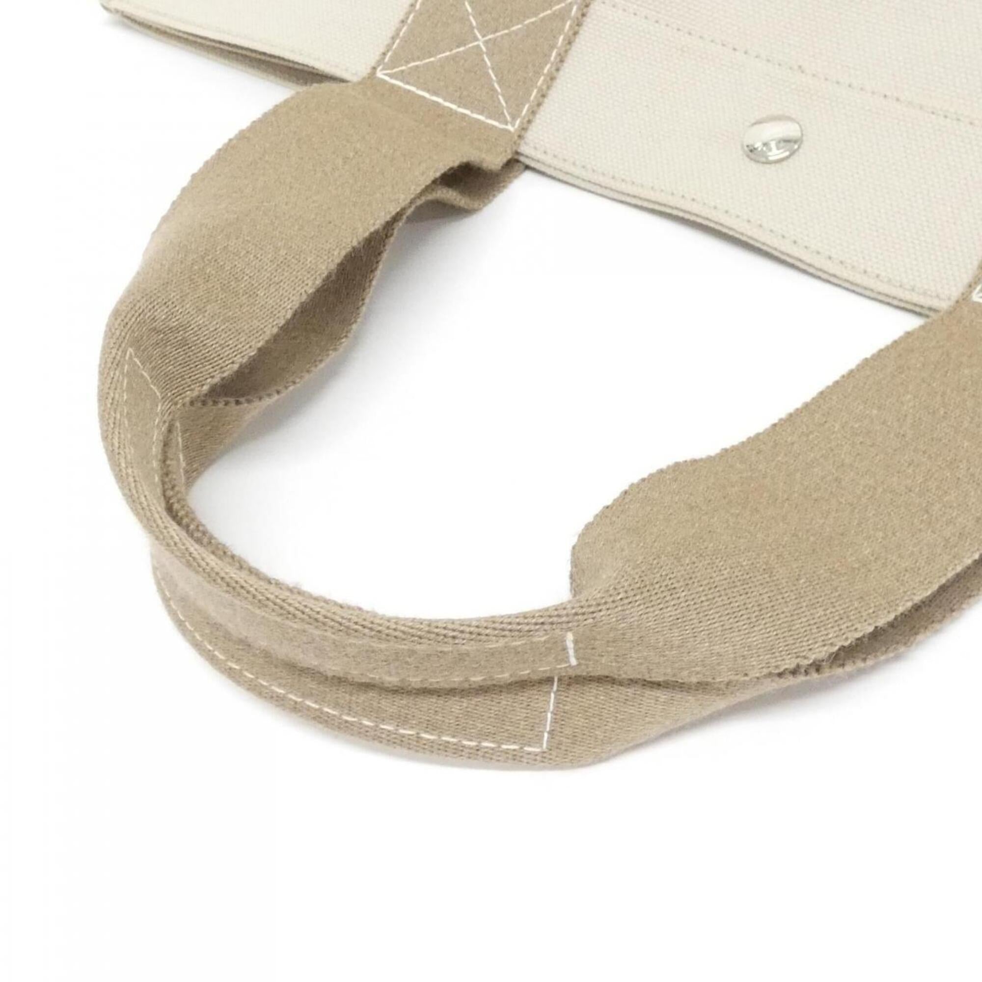Hermes Bora Bora Grayish Canvas Handbag (Pre-Owned)