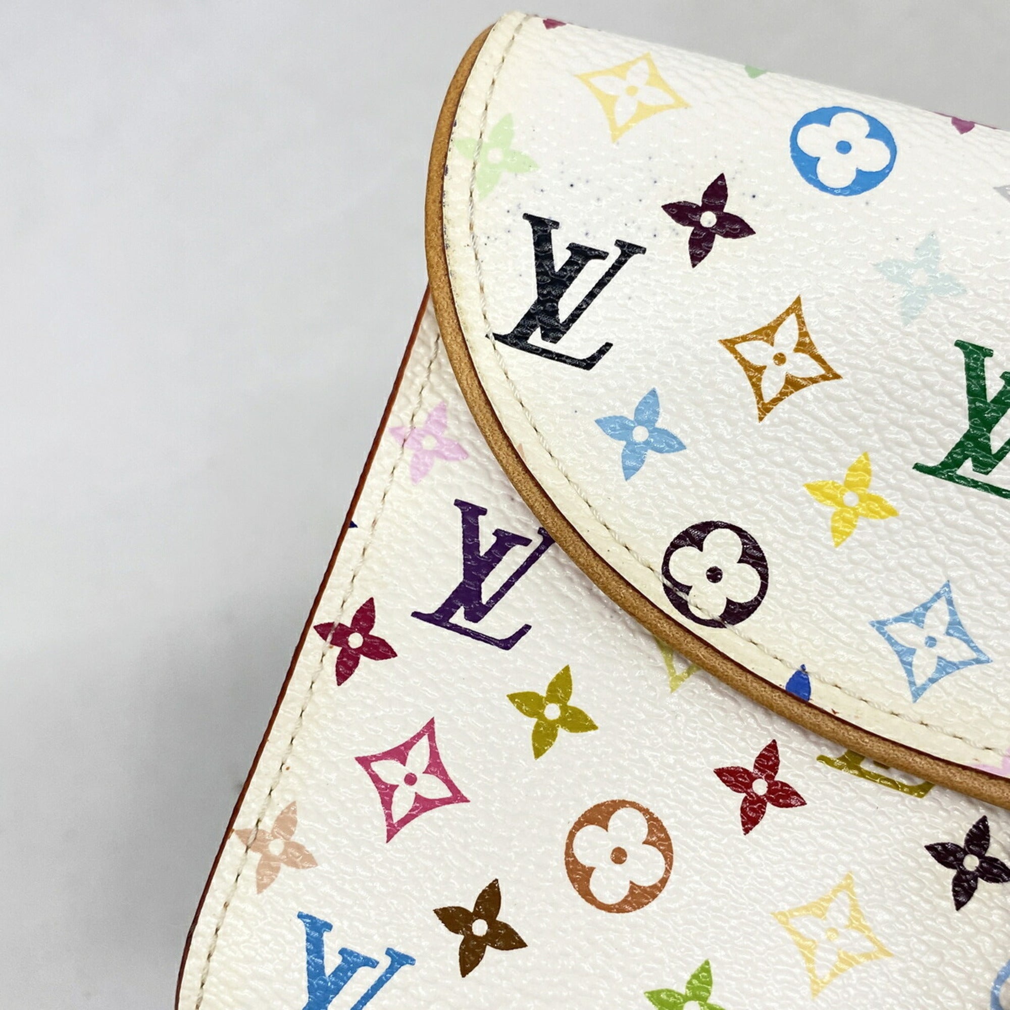 Louis Vuitton Blanc Litchi Long Wallet (Tri-Fold) (Pre-Owned)