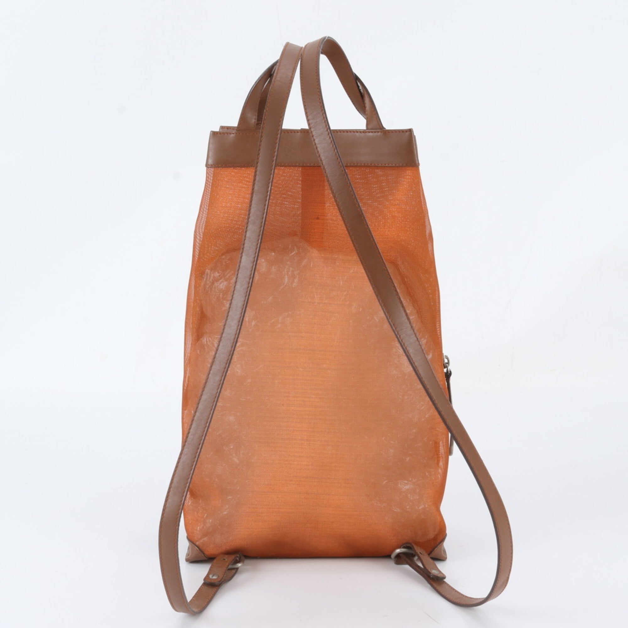 Loewe Brown Orange Leather Backpack Shoulder Bag (Pre-Owned)