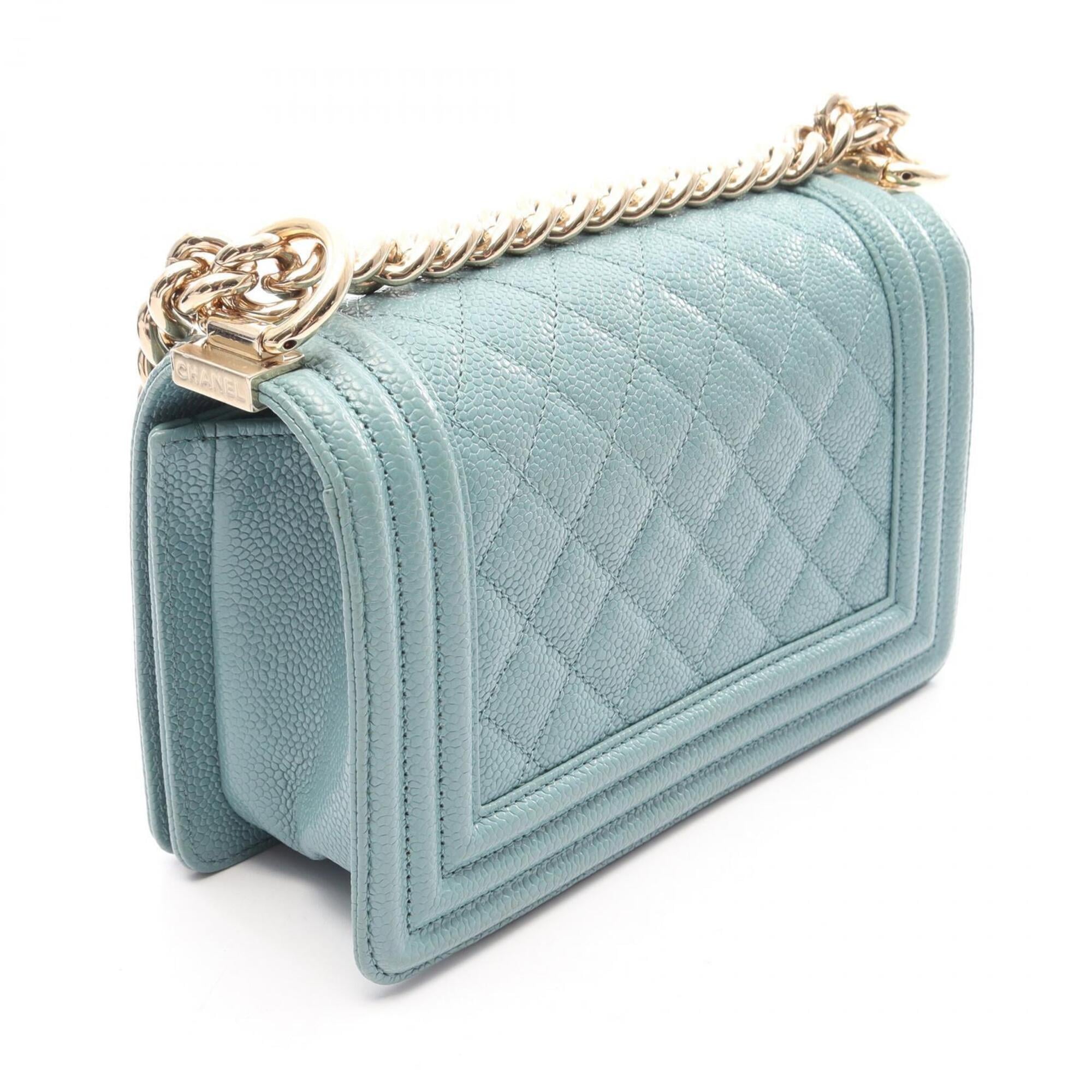 Chanel Blue Grained Calfskin Handbag Shoulder Bag (Pre-Owned)