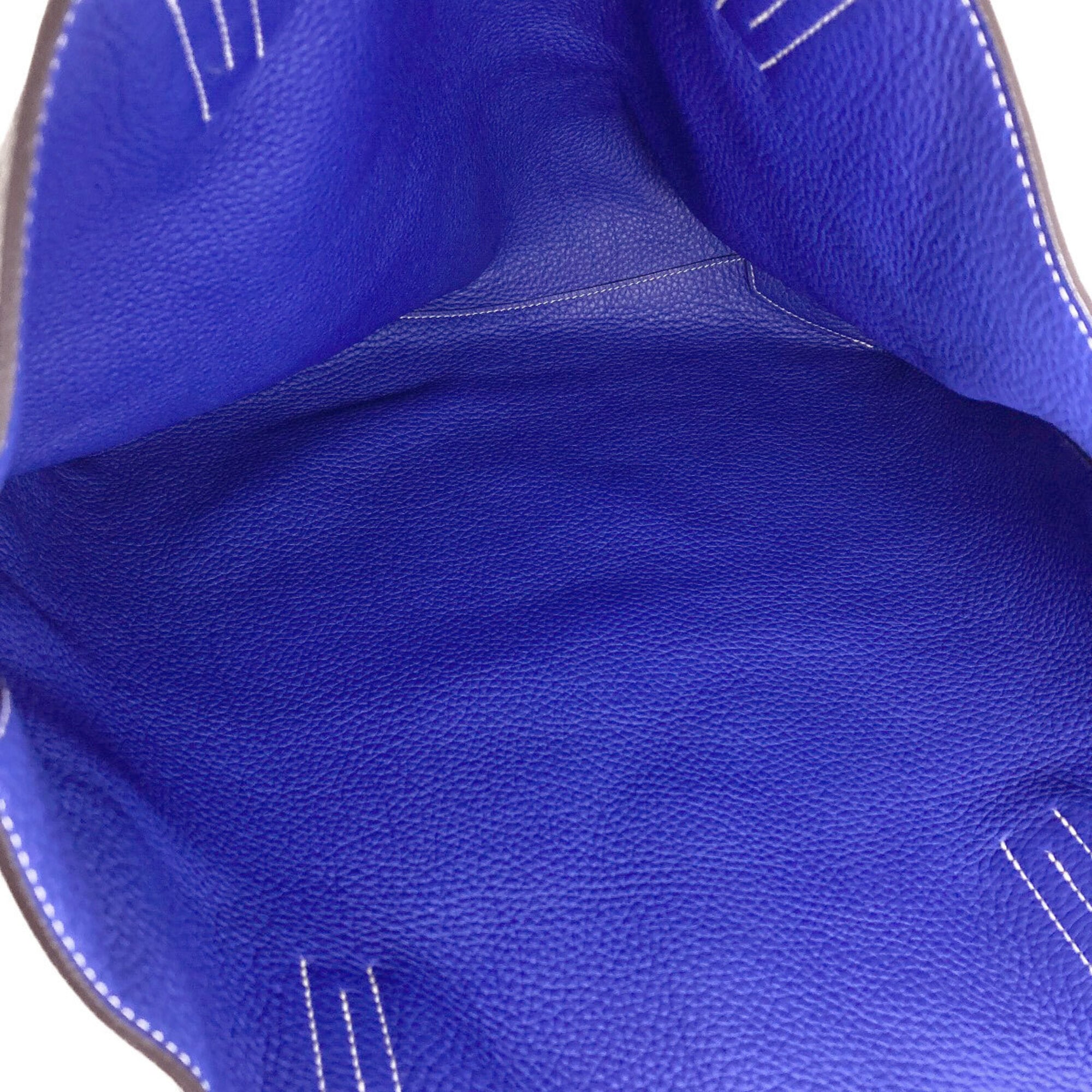 Hermes Blue Gray Leather Tote Bag (Pre-Owned)