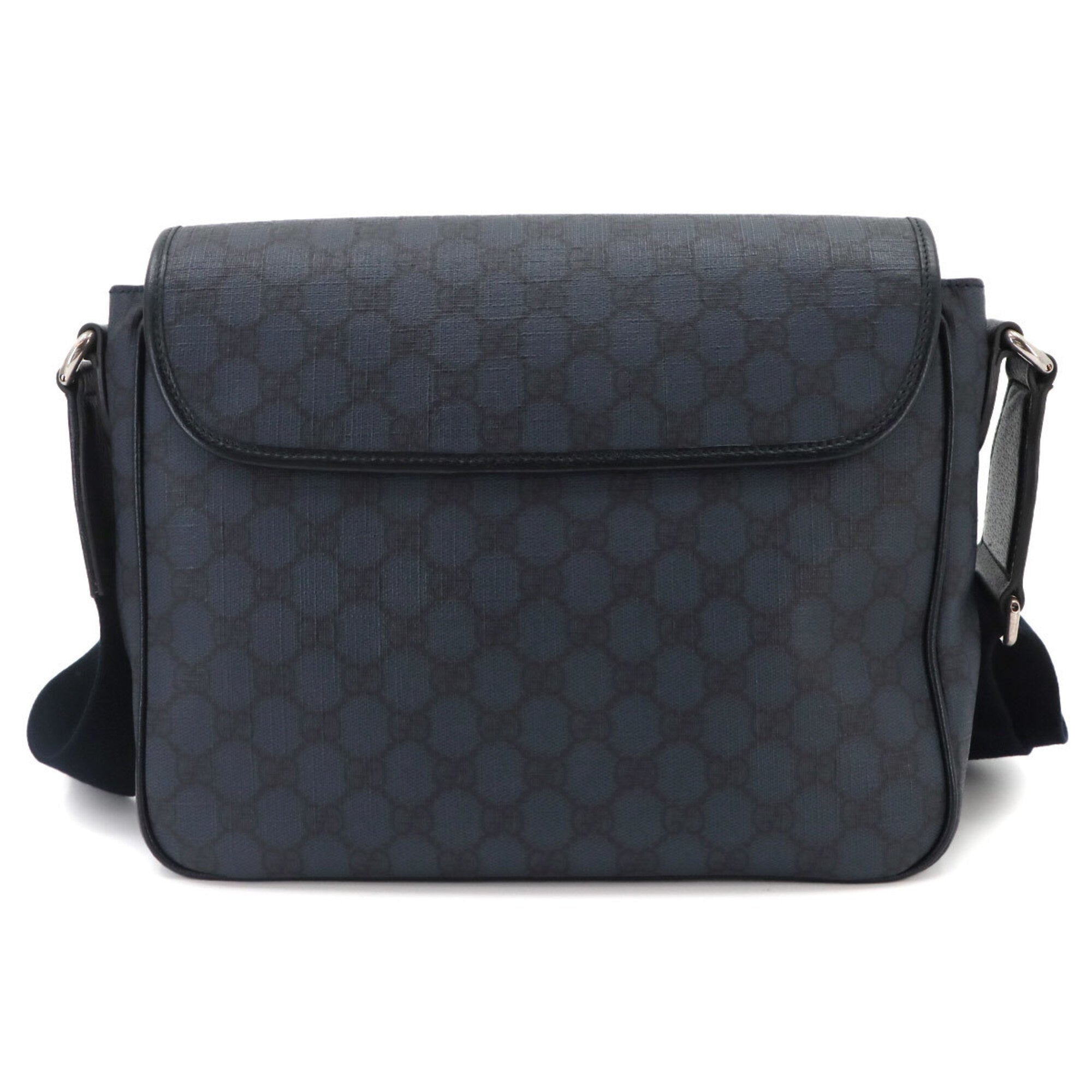 Gucci Navy Gg Supreme Leather Handbag Messenger Bag Shoulder Bag (Pre-Owned)