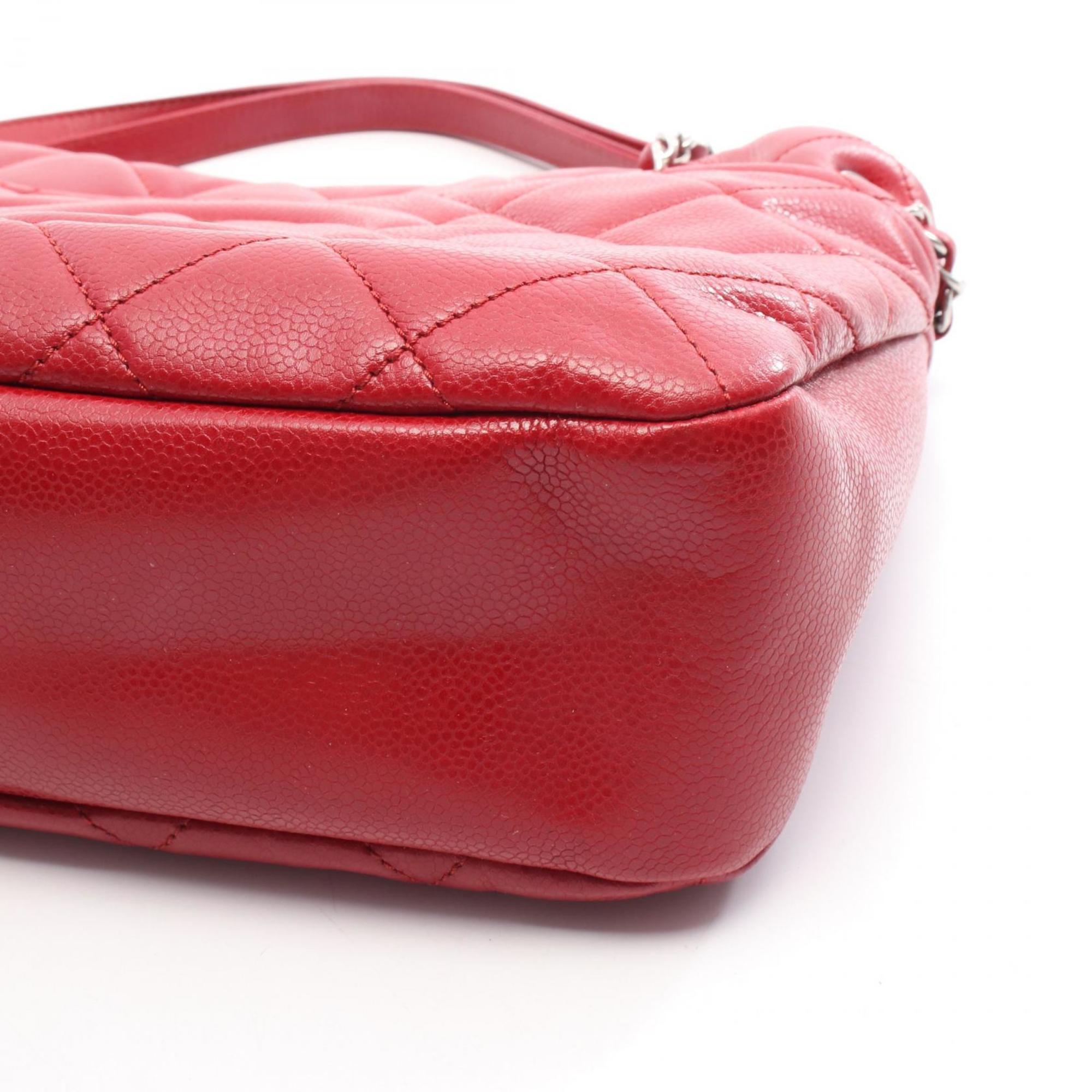 Chanel Red Color Leather Tote Bag (Pre-Owned)