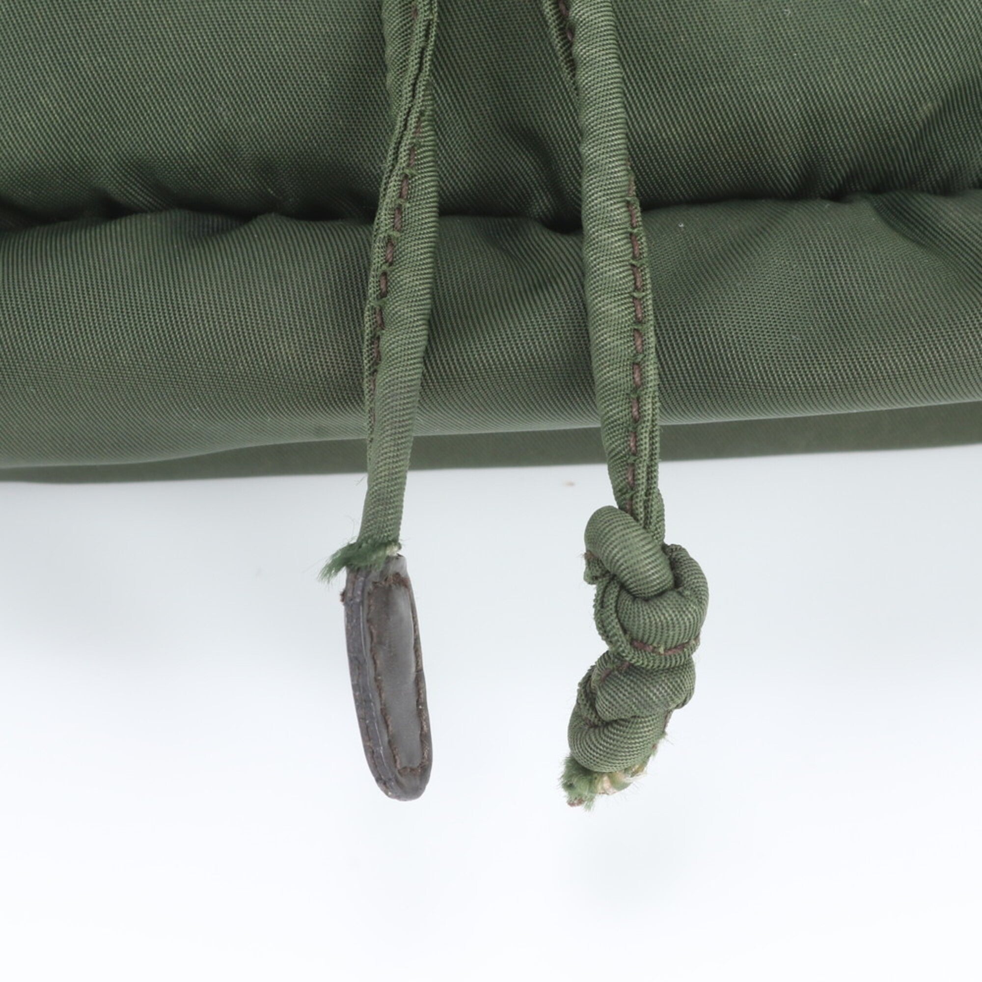 Prada Brown Green Khaki Leather Nylon Backpack (Pre-Owned)