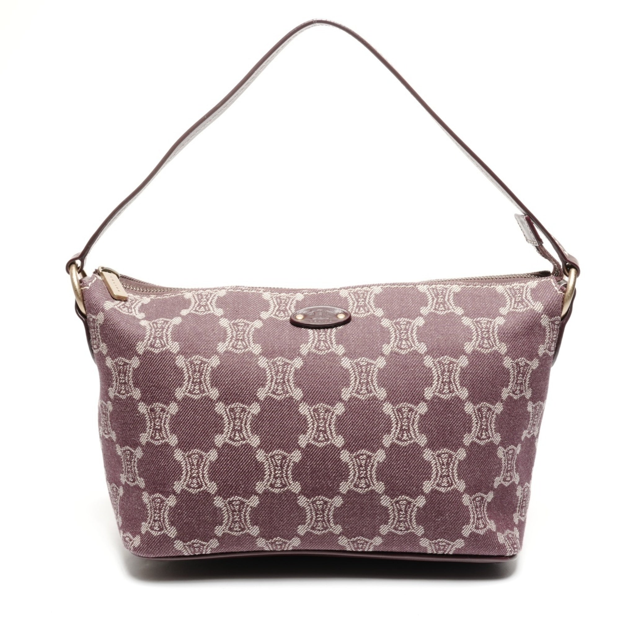 Celine Macadam Red Color Canvas Shoulder Bag (Pre-Owned)