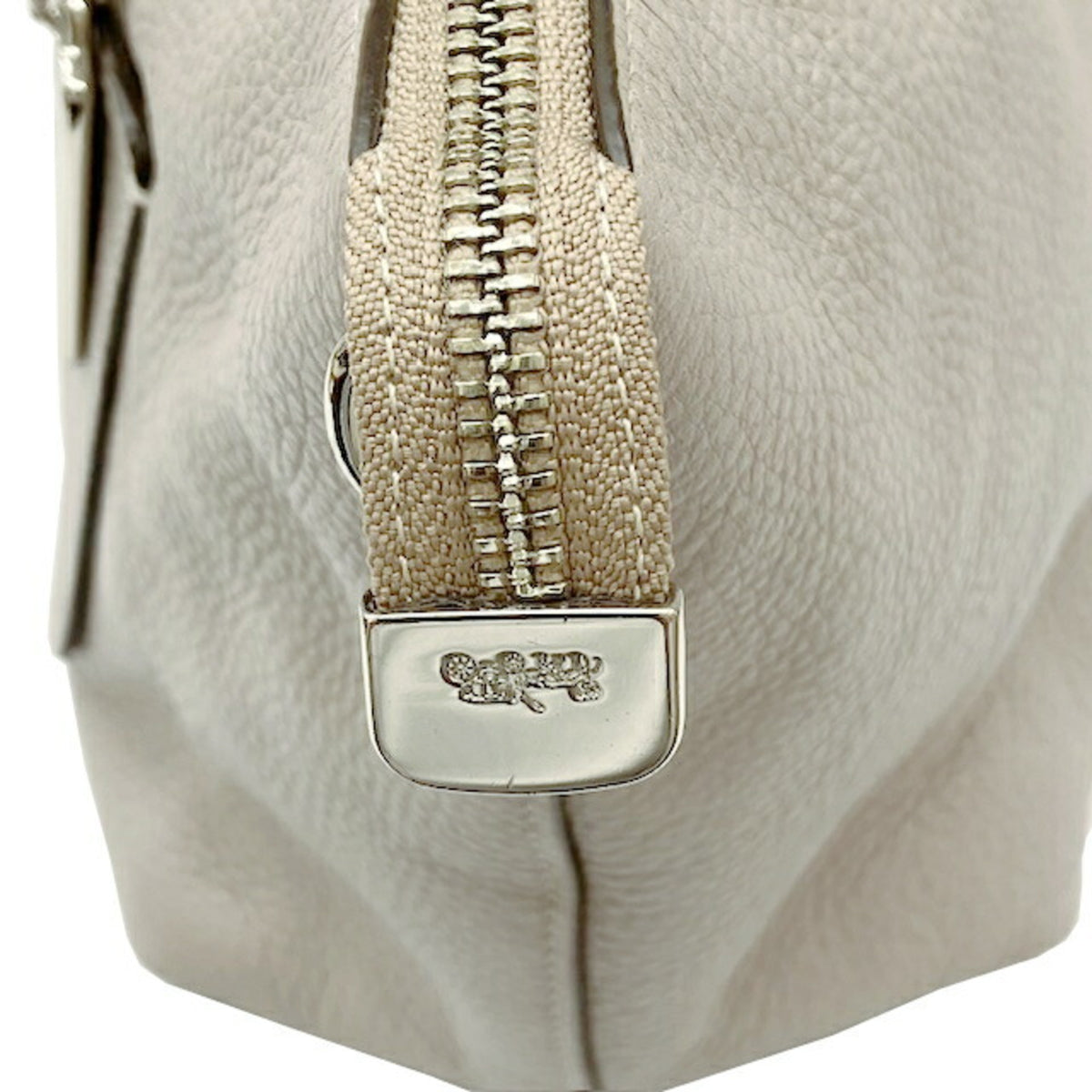 Coach Gray Leather Handbag Shoulder Bag (Pre-Owned)