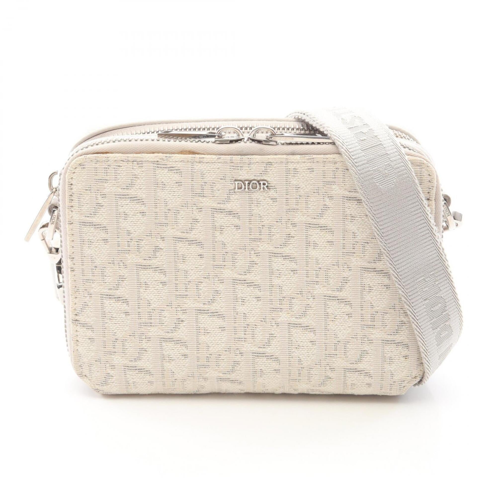 Christian Dior Ivory Canvas Handbag Shoulder Bag (Pre-Owned)