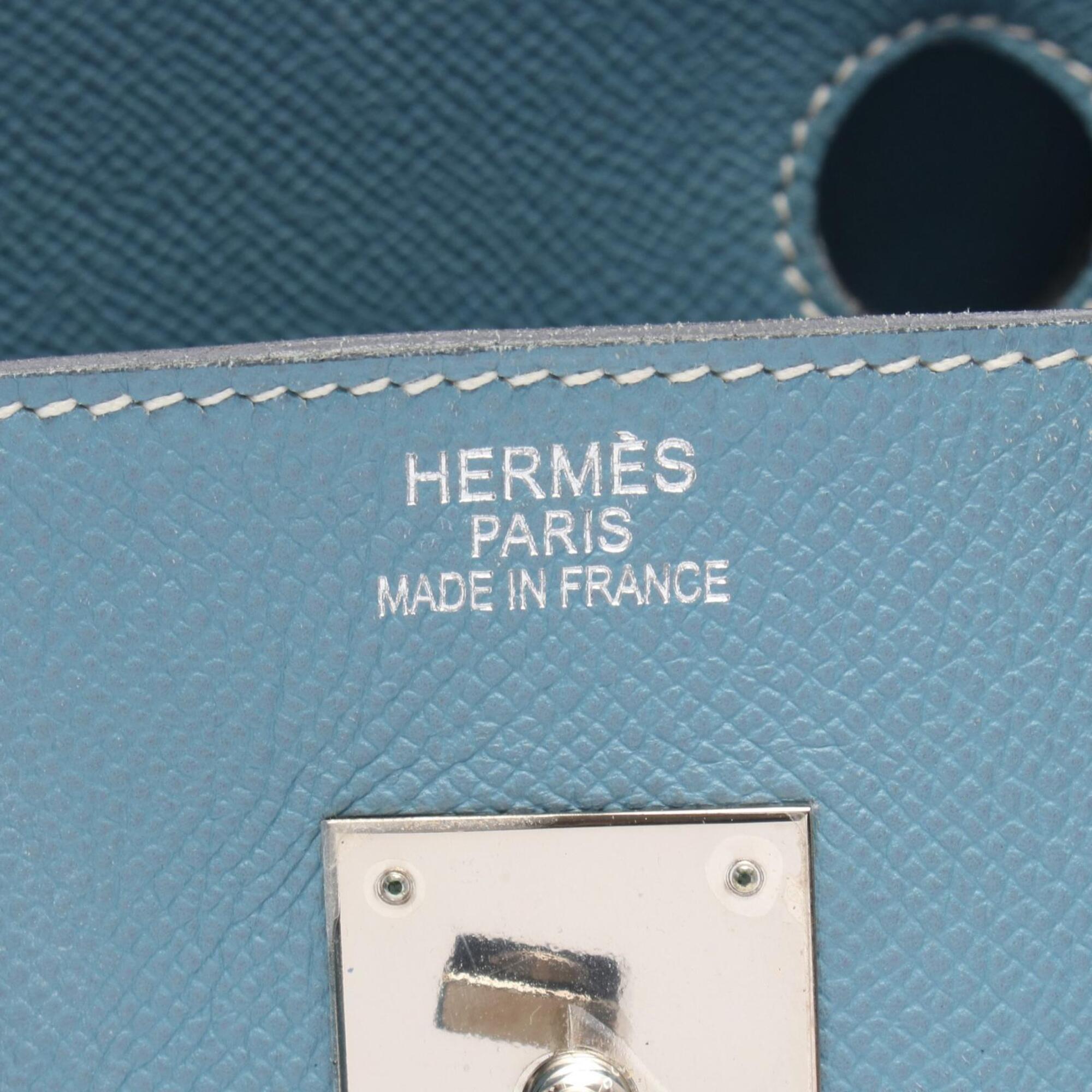Hermes Blue Epsom Leather Handbag (Pre-Owned)