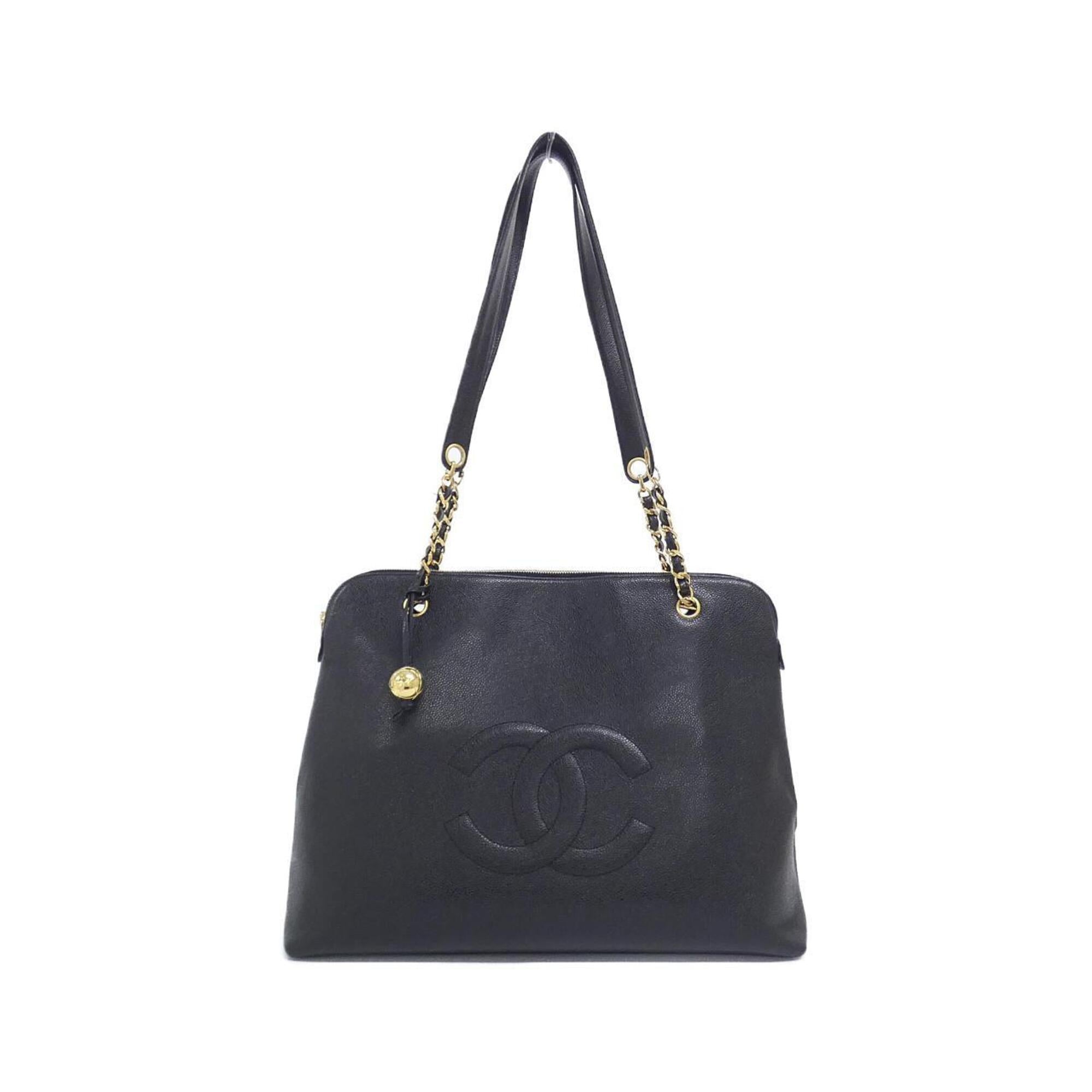 Chanel Black Grained Calfskin Shoulder Bag (Pre-Owned)
