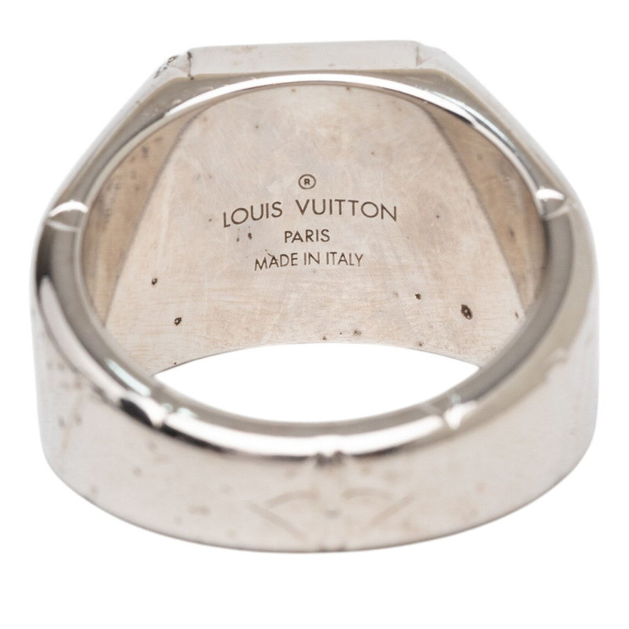 Louis Vuitton Silver Metal Band Ring (Pre-Owned)
