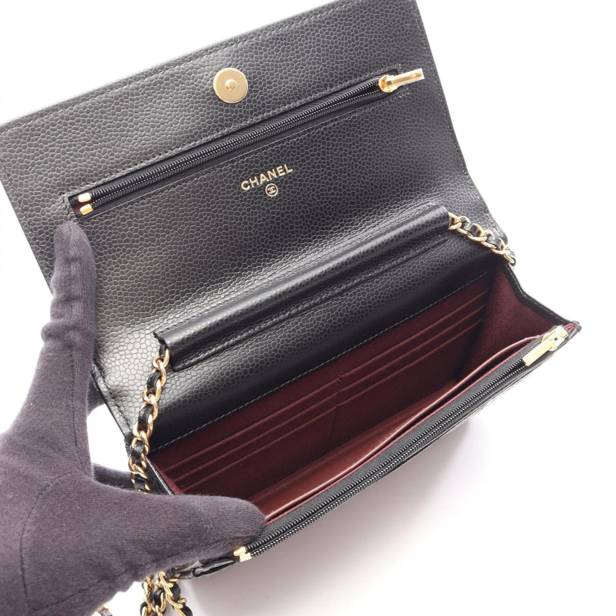 Chanel Black Grained Calfskin Handbag Shoulder Bag (Pre-Owned)