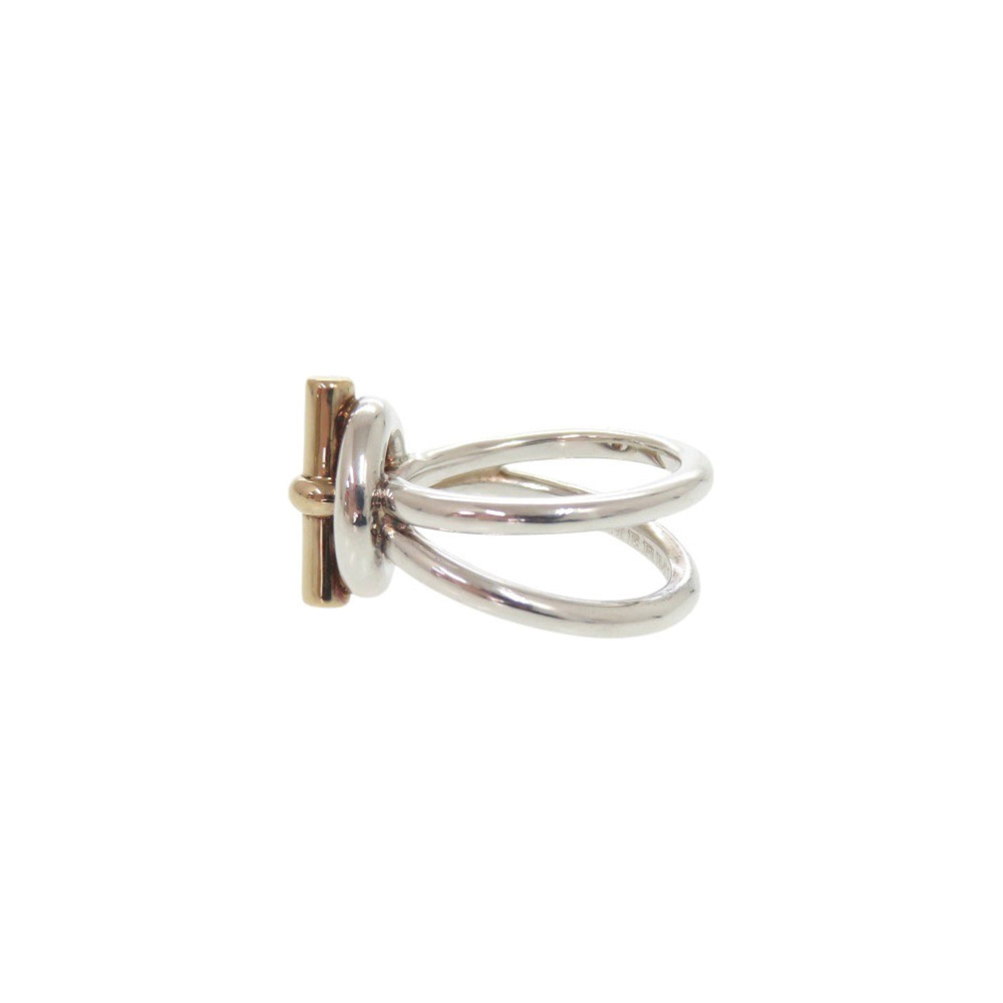 Hermes Gold Silver Gold (18K) Silver 925 Band Ring (Pre-Owned)