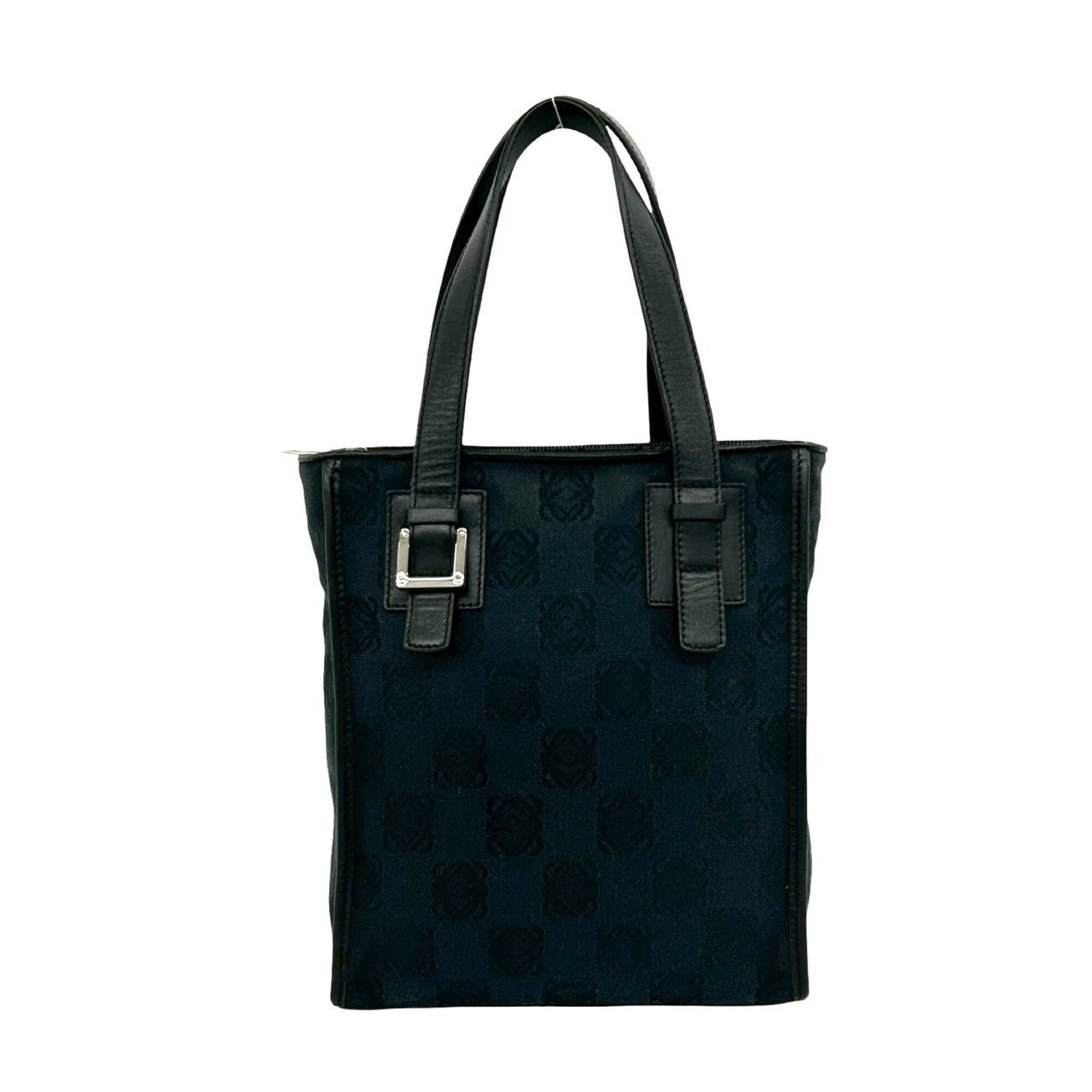 Loewe Black Canvas Leather Handbag Tote Bag (Pre-Owned)