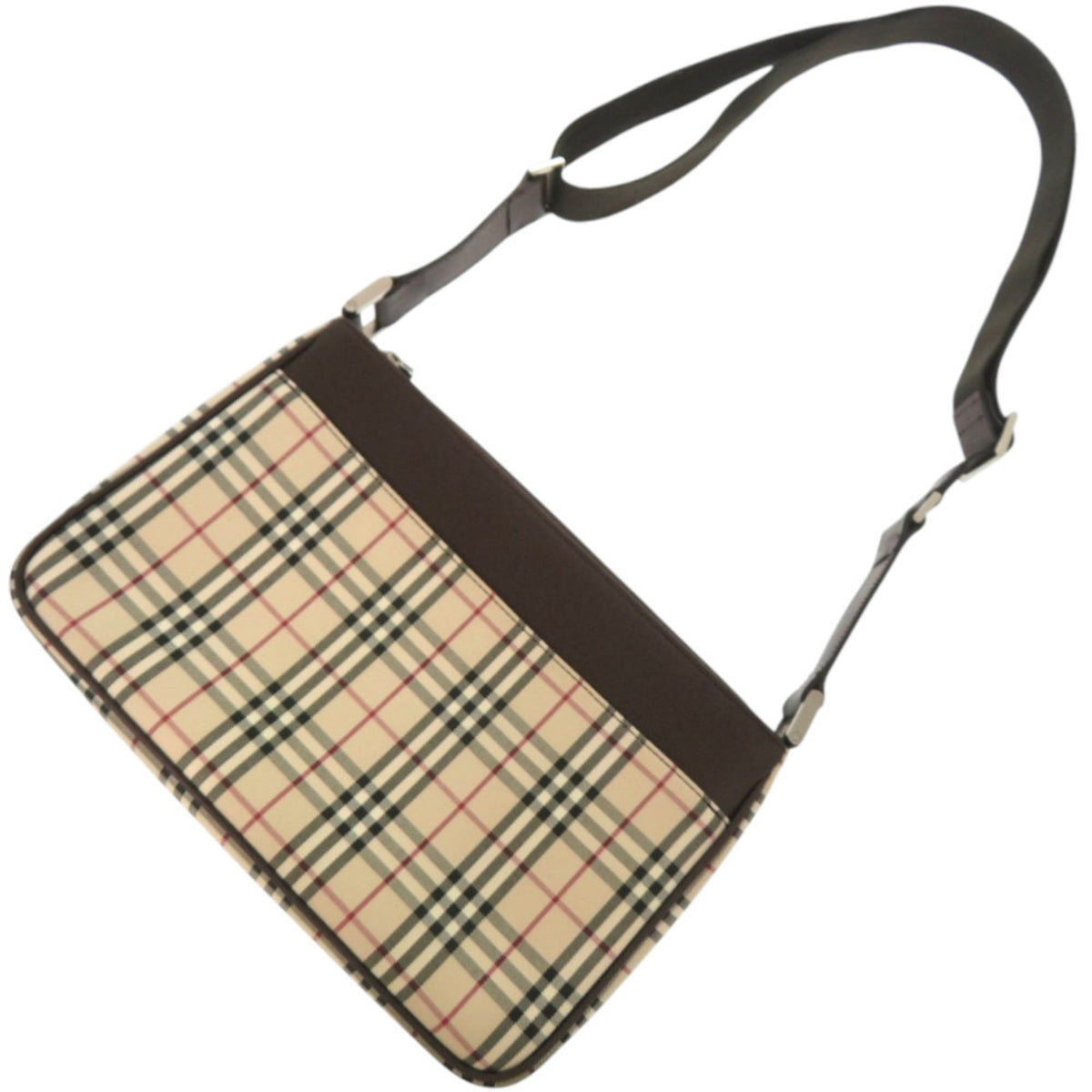 Burberry Beige Brown Leather Shoulder Bag (Pre-Owned)