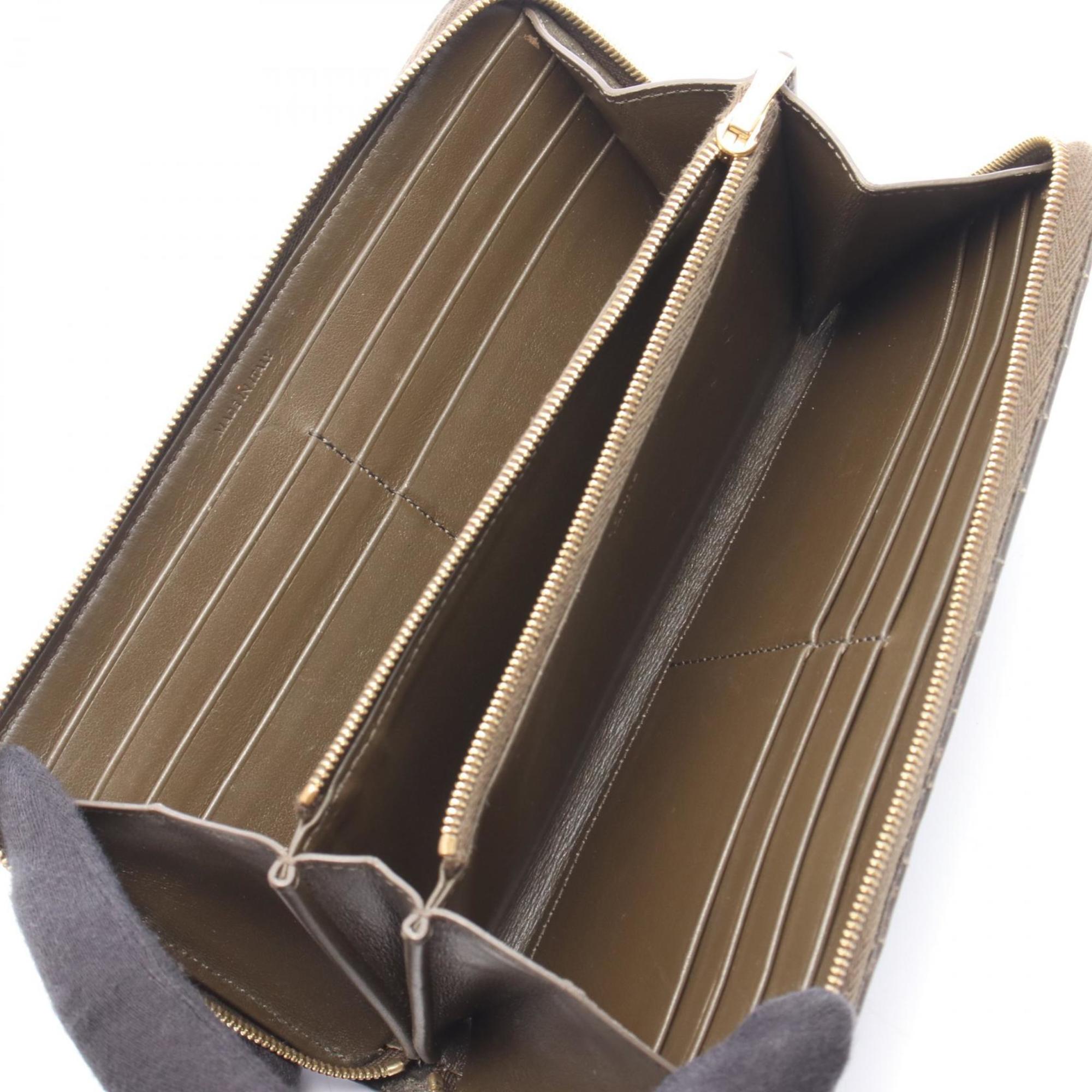 Celine Khaki Leather Long Wallet (Bi-Fold) (Pre-Owned)