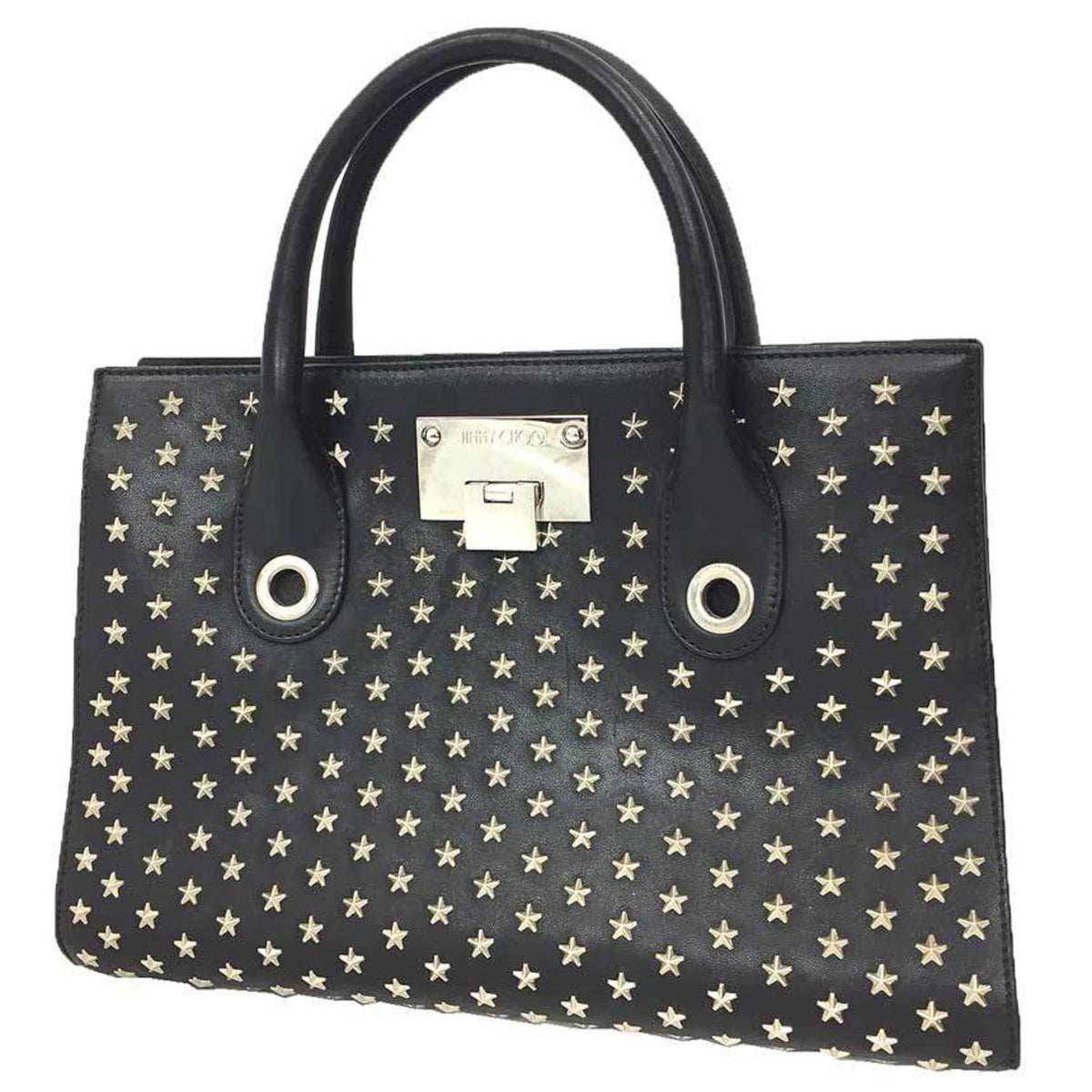 Jimmy Choo Black Leather Tote Bag (Pre-Owned)