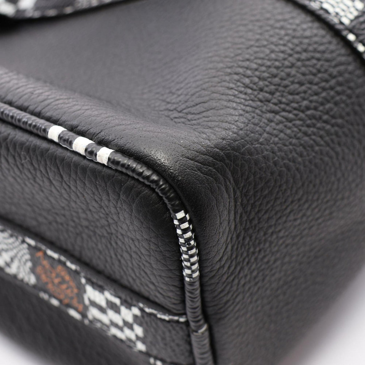 Louis Vuitton Black Leather Coated Canvas Handbag (Pre-Owned)