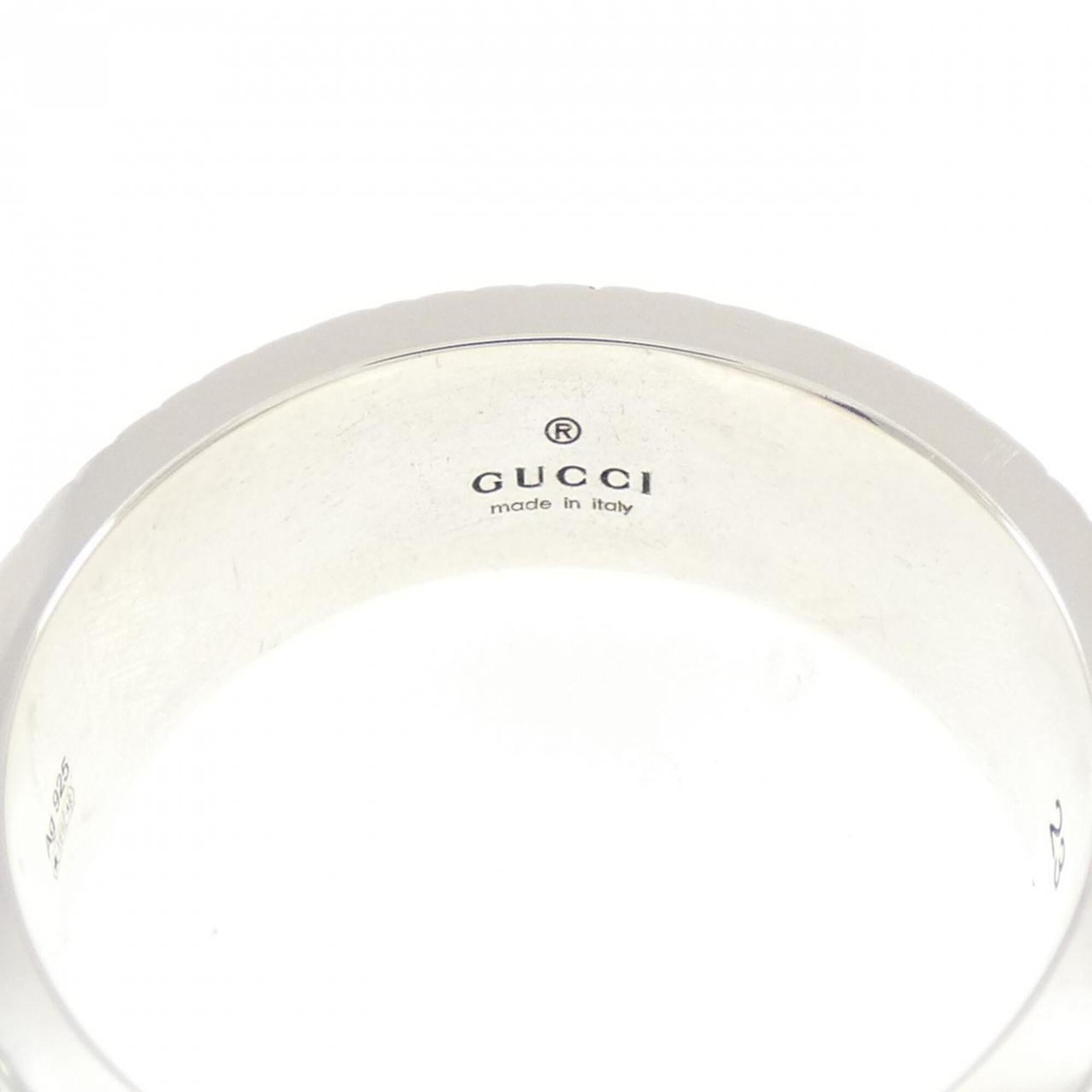 Gucci Silver Black Silver 925 Band Ring (Pre-Owned)
