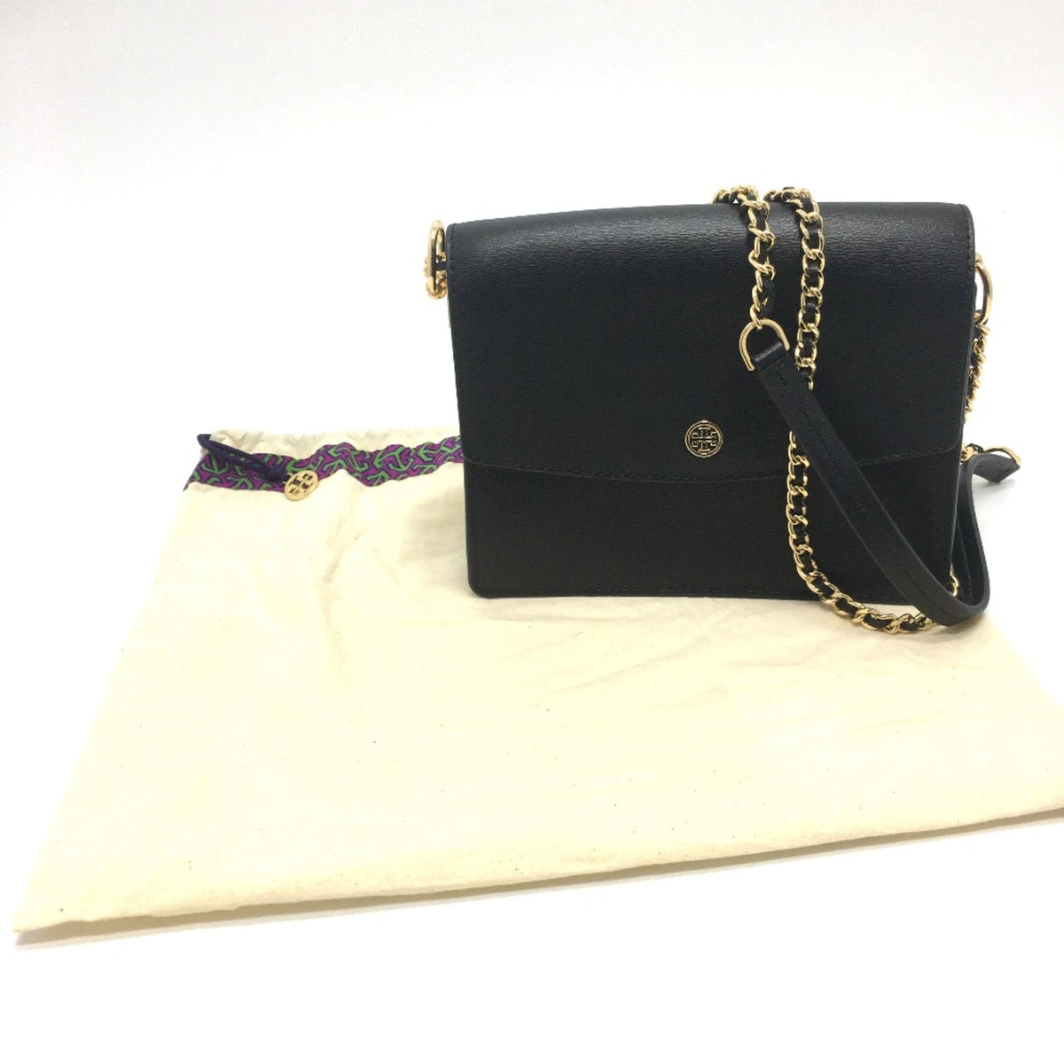 Tory Burch Black Leather Shoulder Bag (Pre-Owned)