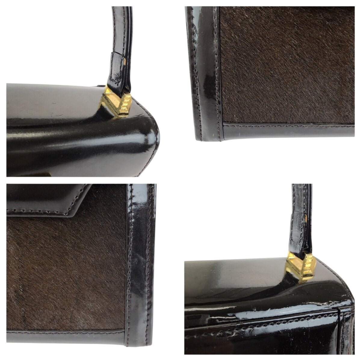 Versace Dark Brown Leather Handbag (Pre-Owned)
