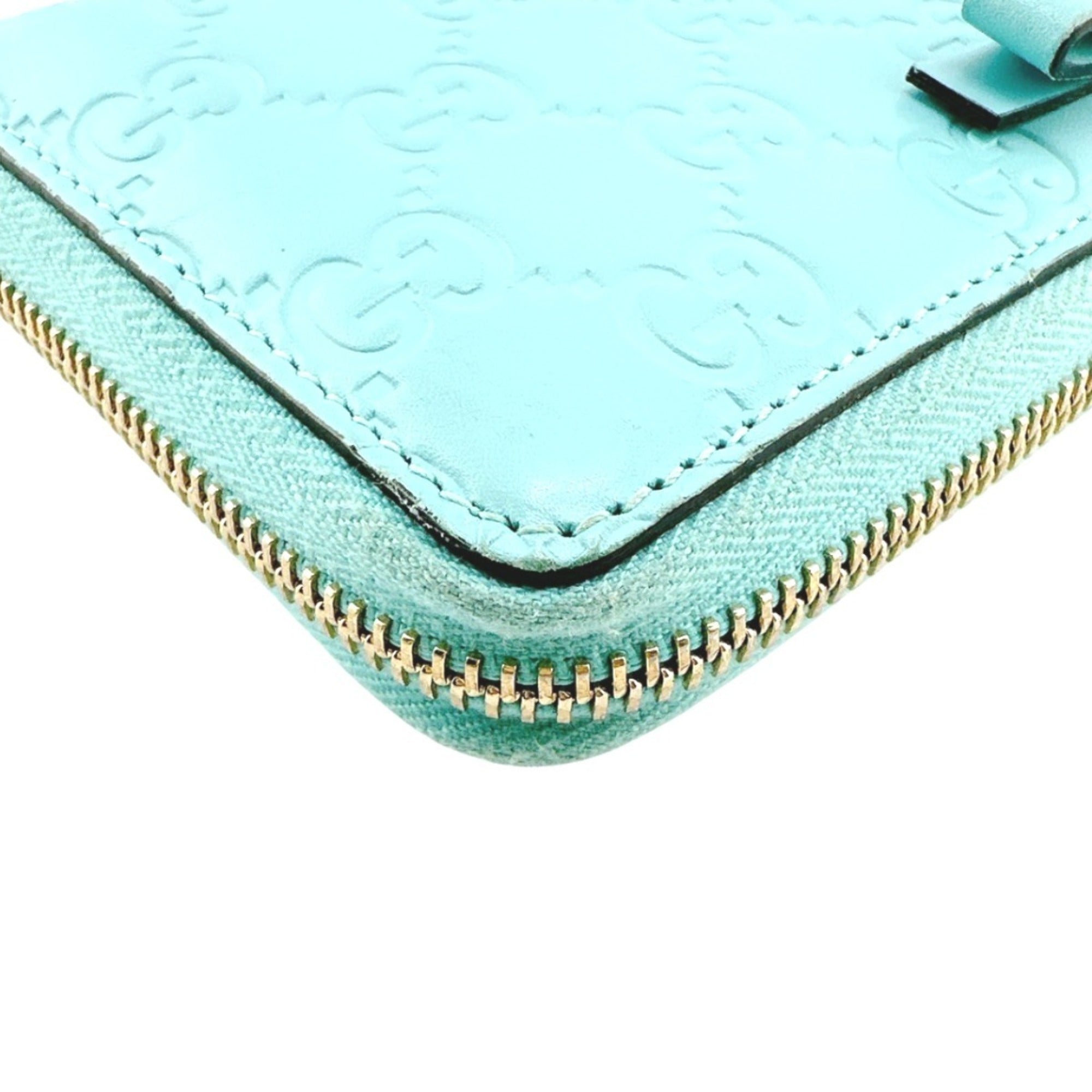 Gucci Blue Light Blue Leather Long Wallet (Bi-Fold) (Pre-Owned)