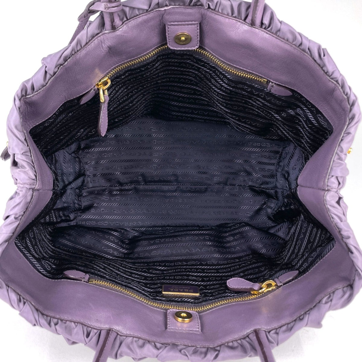 Prada Purple Nylon Leather Handbag (Pre-Owned)