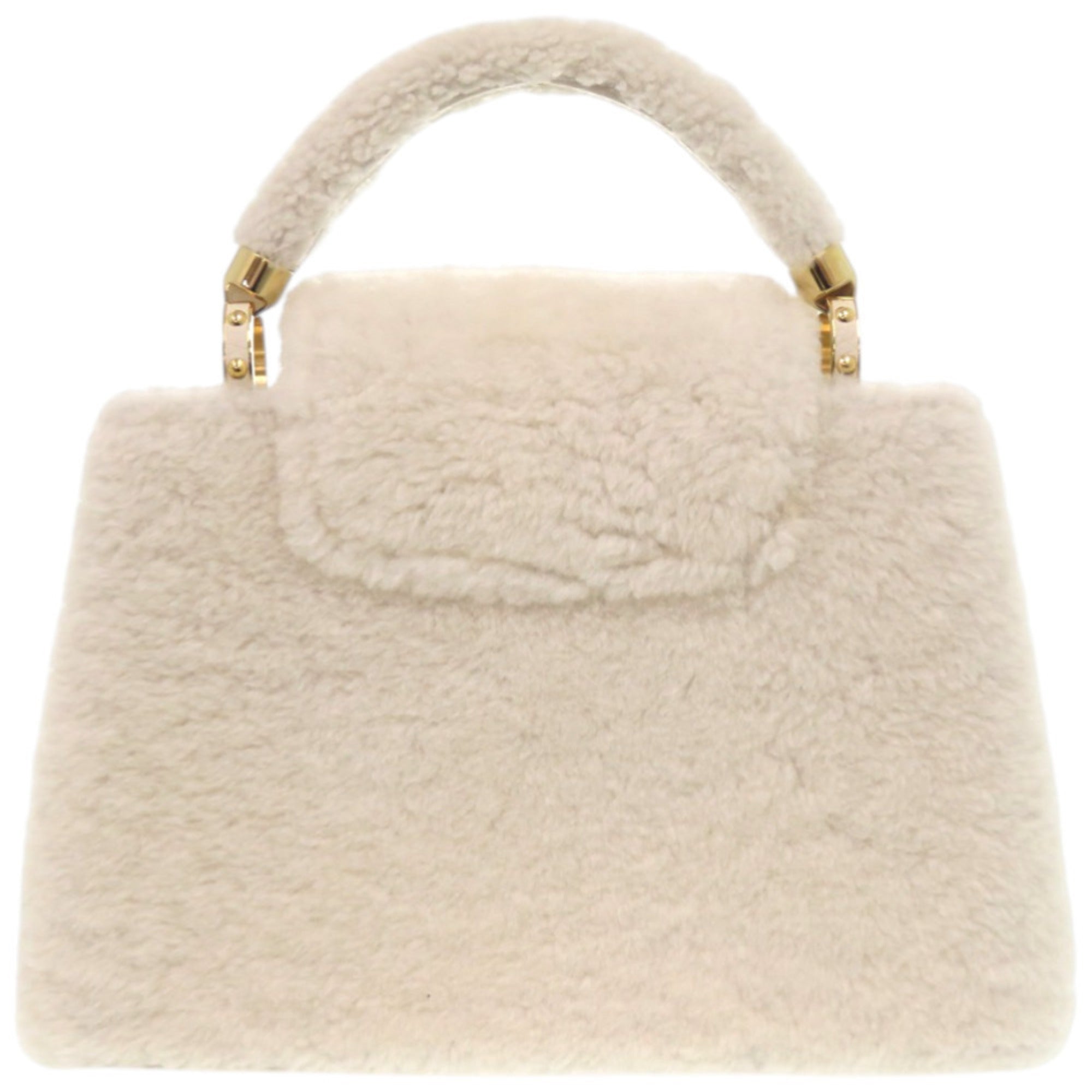 Louis Vuitton Brown White Fur Leather Handbag (Pre-Owned)