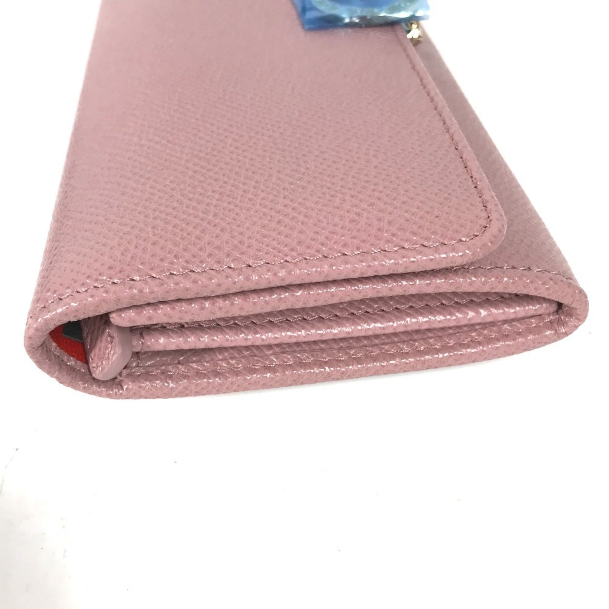 Bvlgari Pink Leather Long Wallet (Bi-Fold) (Pre-Owned)