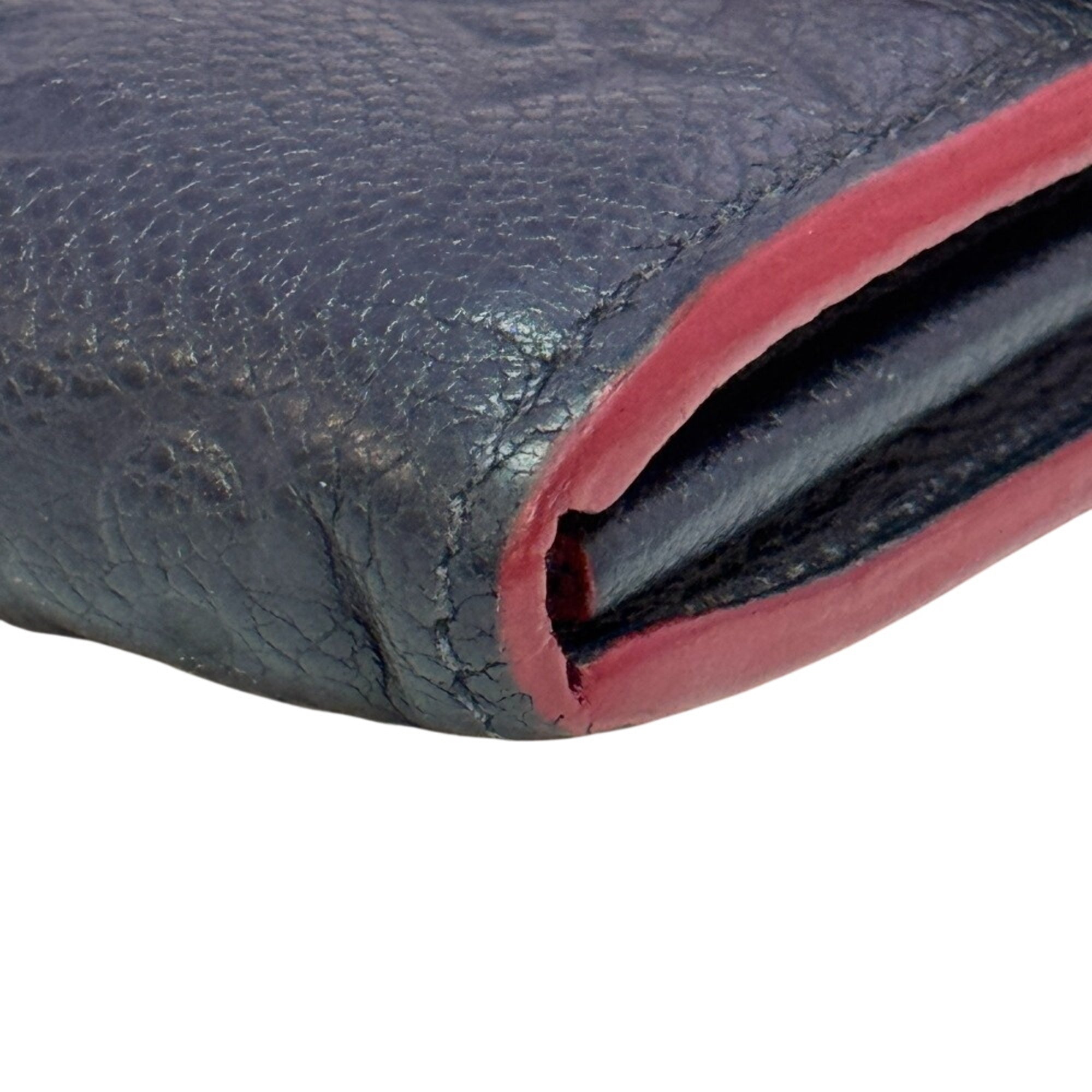 Louis Vuitton Monogram Empreinte Navy Leather Long Wallet (Bi-Fold) (Pre-Owned)
