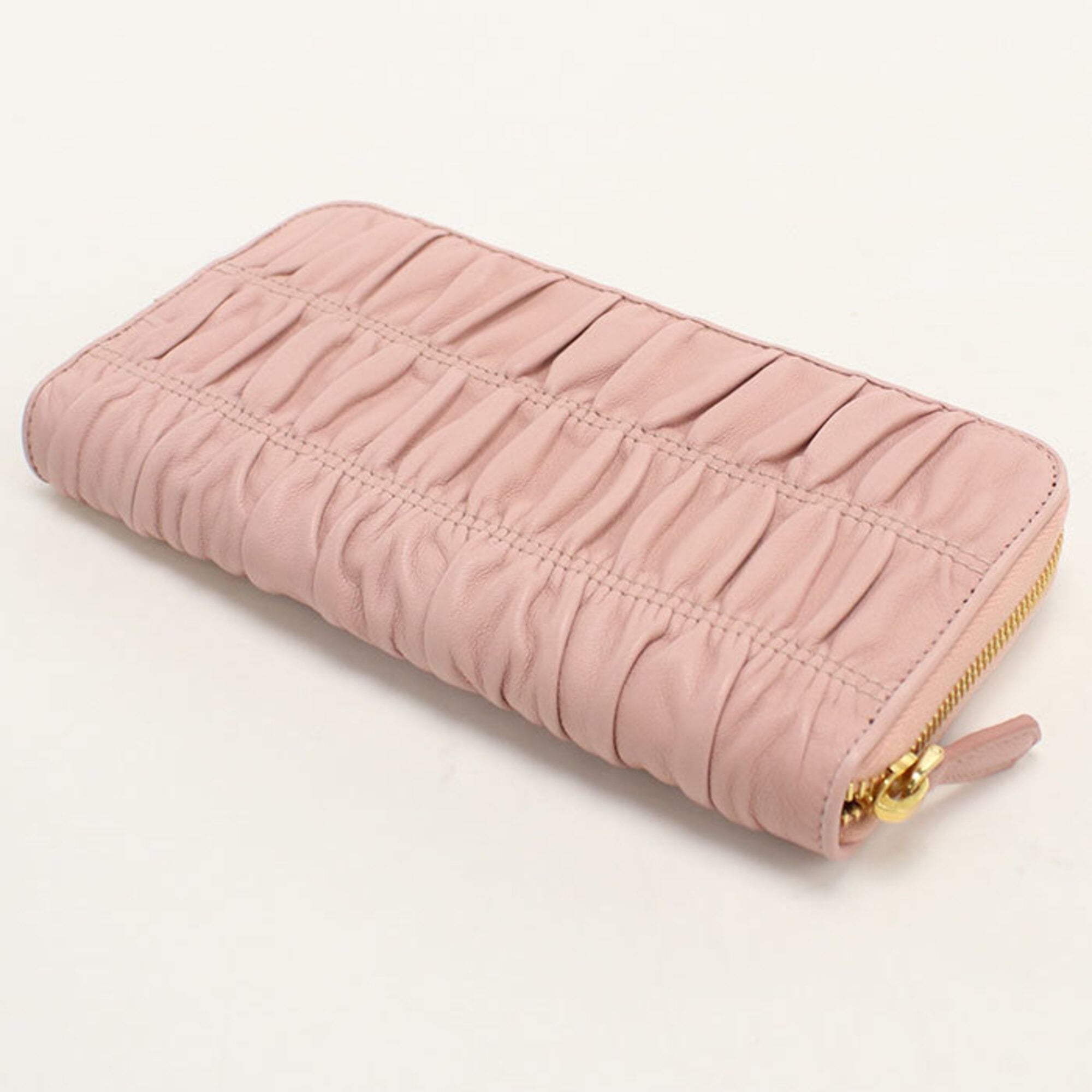 Prada Pink Leather Long Wallet (Bi-Fold) (Pre-Owned)
