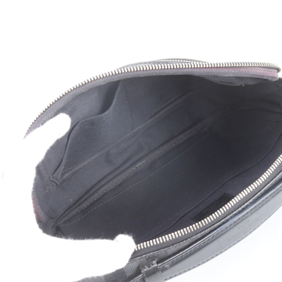 Louis Vuitton Black Leather Coated Canvas Pouch Sling Bag (Pre-Owned)